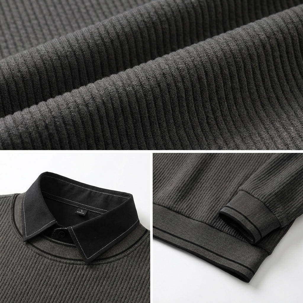 Le Marche Collared Neck Ribbed Sweater