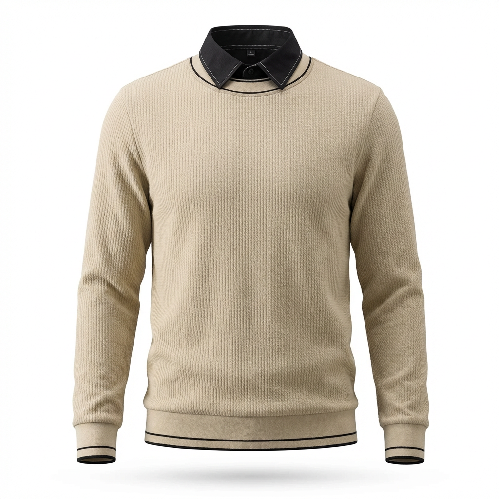 Le Marche Collared Neck Ribbed Sweater