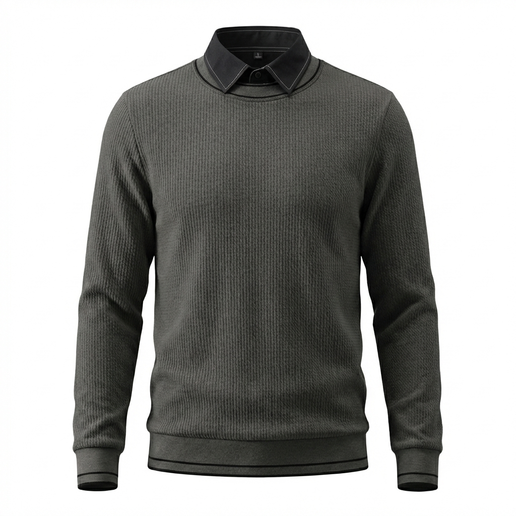 Le Marche Collared Neck Ribbed Sweater