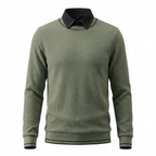Le Marche Collared Neck Ribbed Sweater