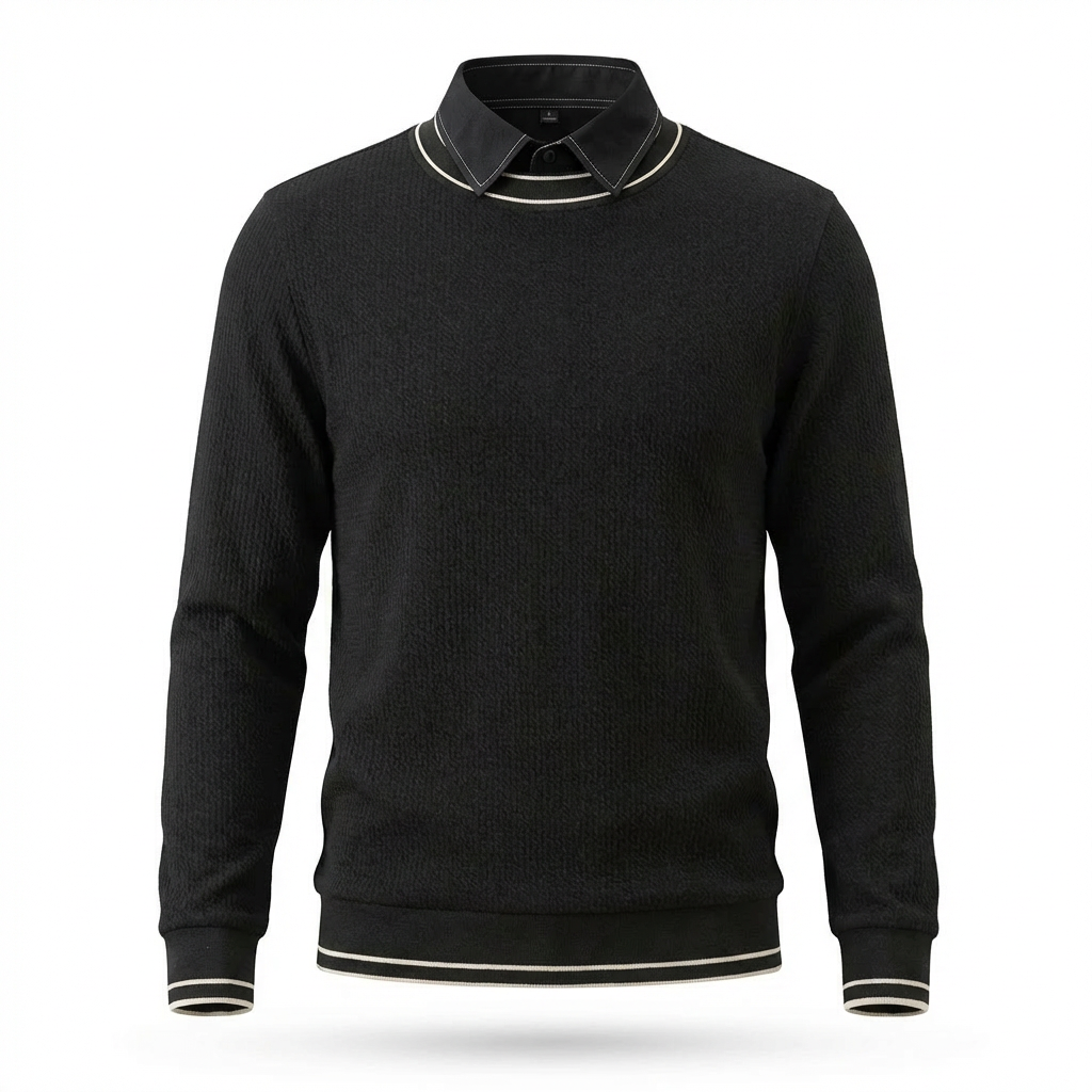 Le Marche Collared Neck Ribbed Sweater