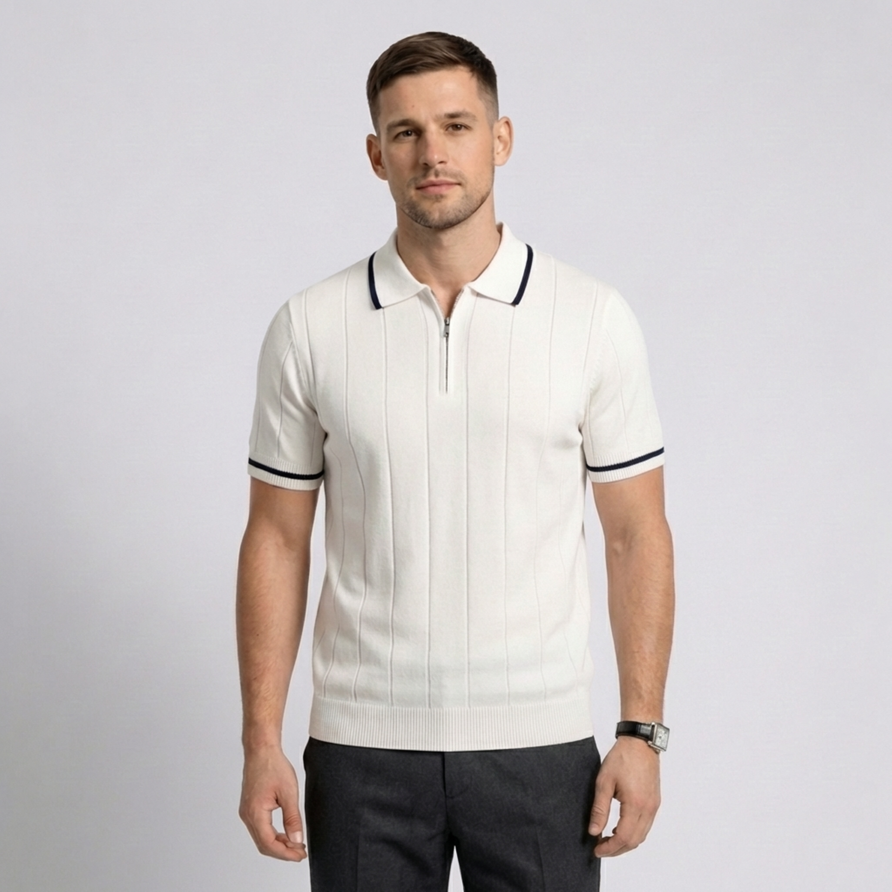 Marek Zip Neck Polo
