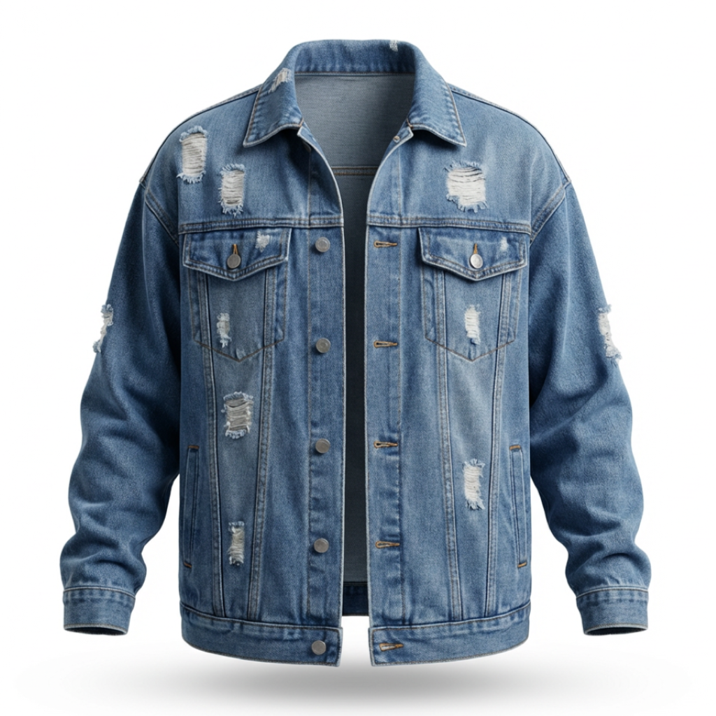 Modugno Distressed Denim Jacket