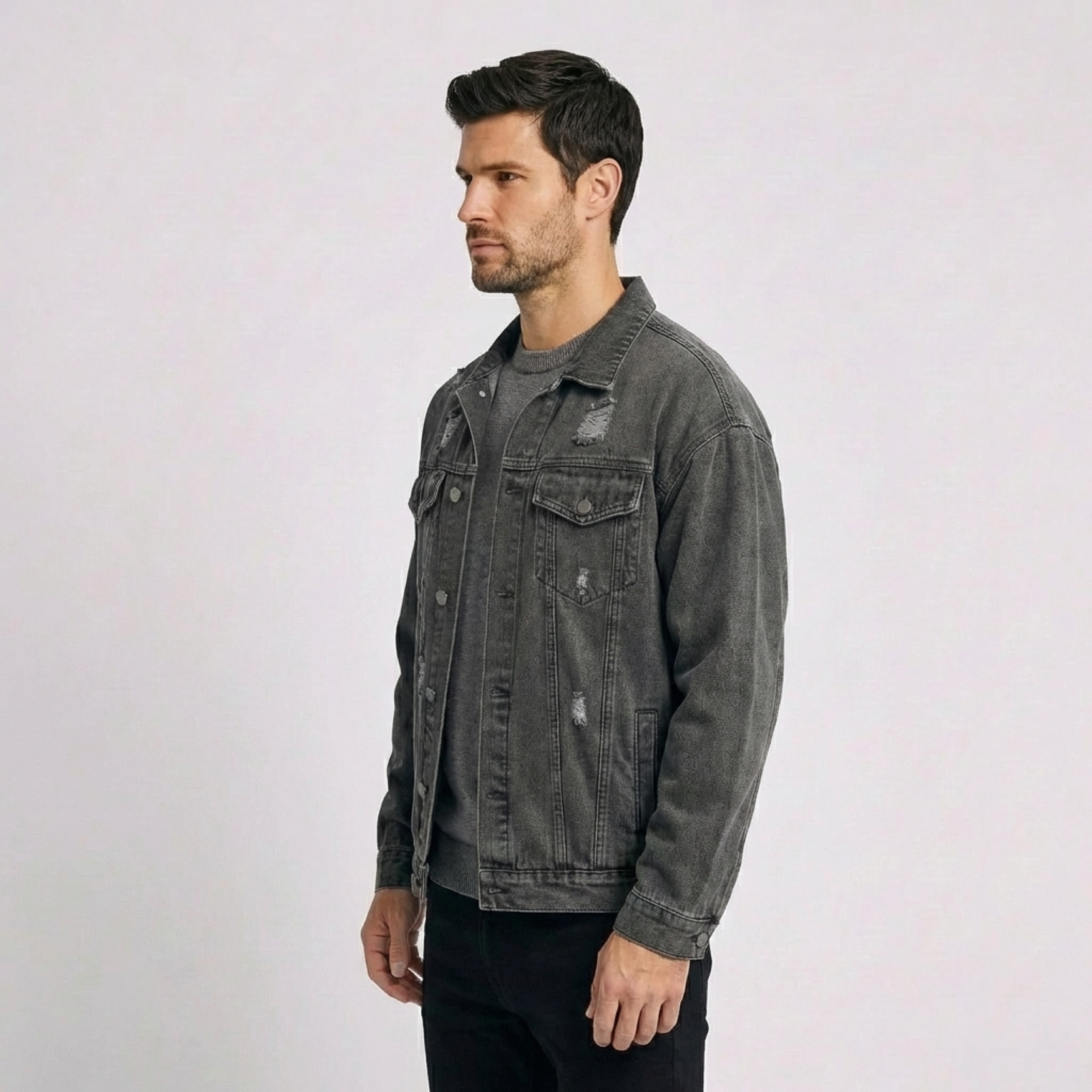 Modugno Distressed Denim Jacket