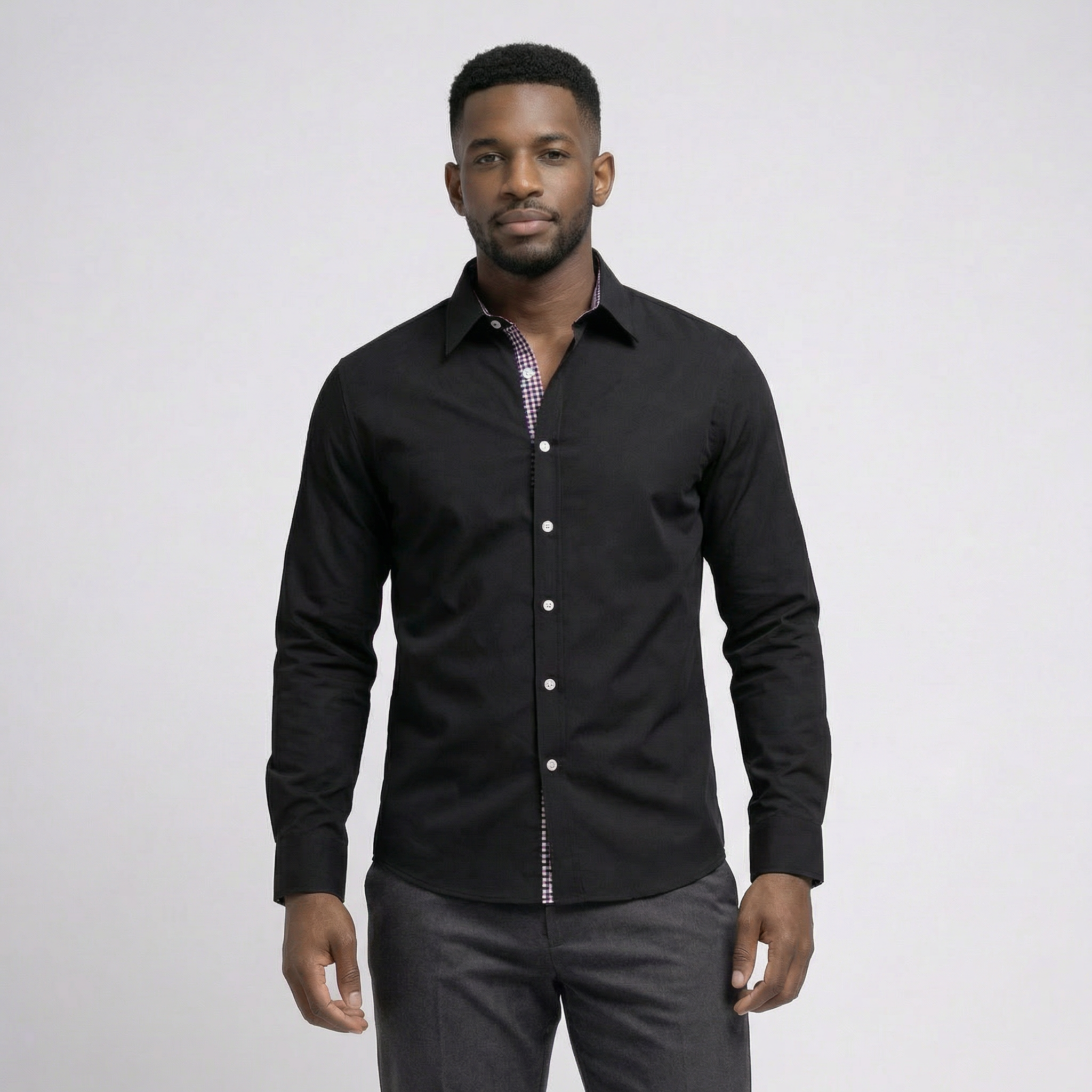 Monfalcone Check Trim Button Shirt