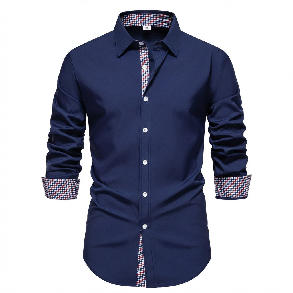Monfalcone Check Trim Button Shirt