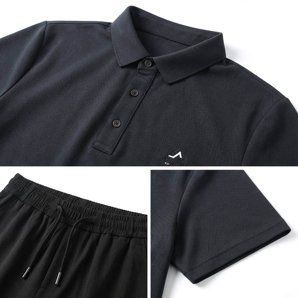 Monreale Button Polo & Pants Set
