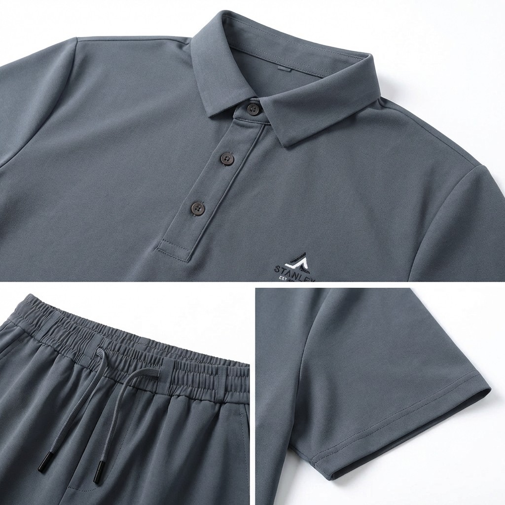 Monreale Button Polo & Pants Set