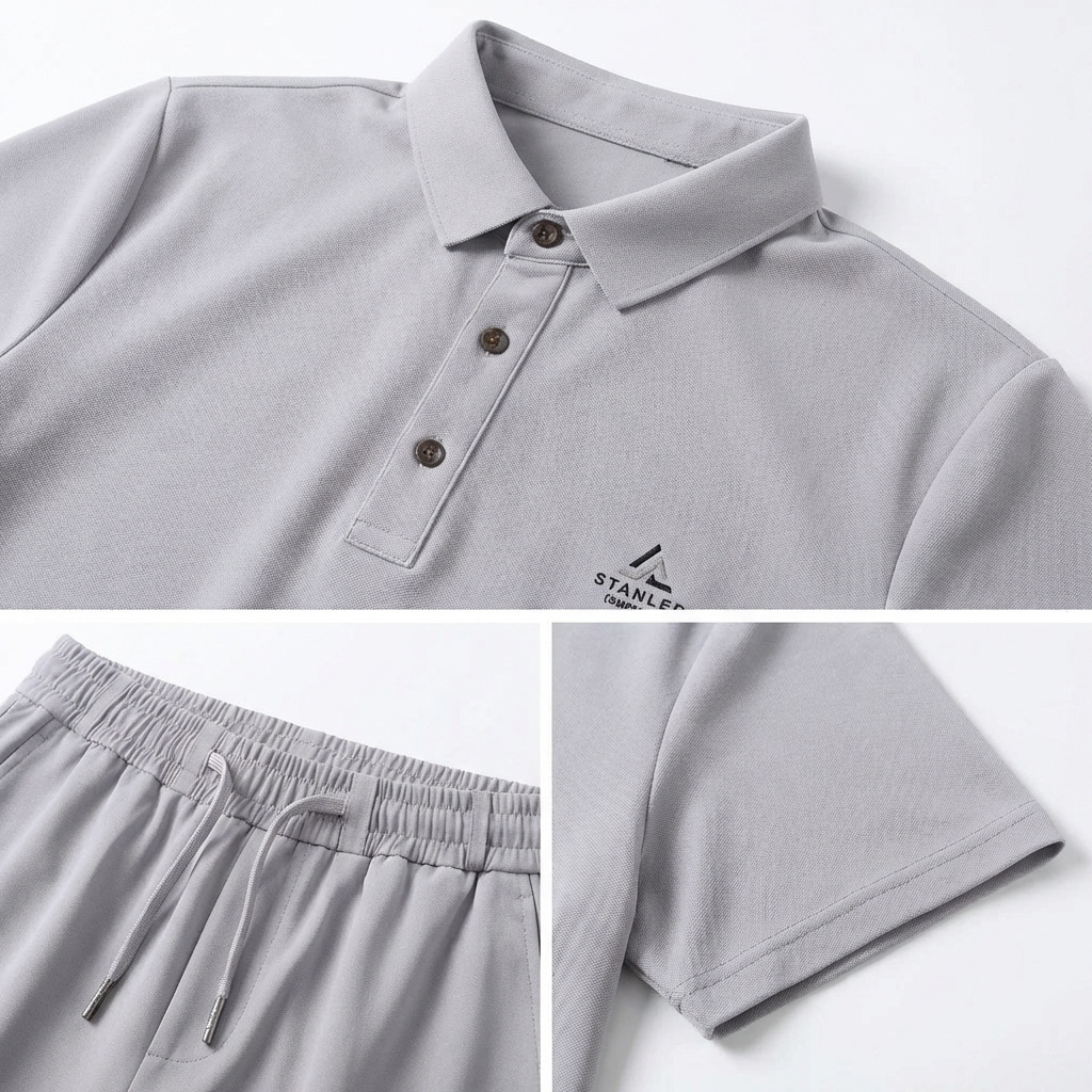 Monreale Button Polo & Pants Set