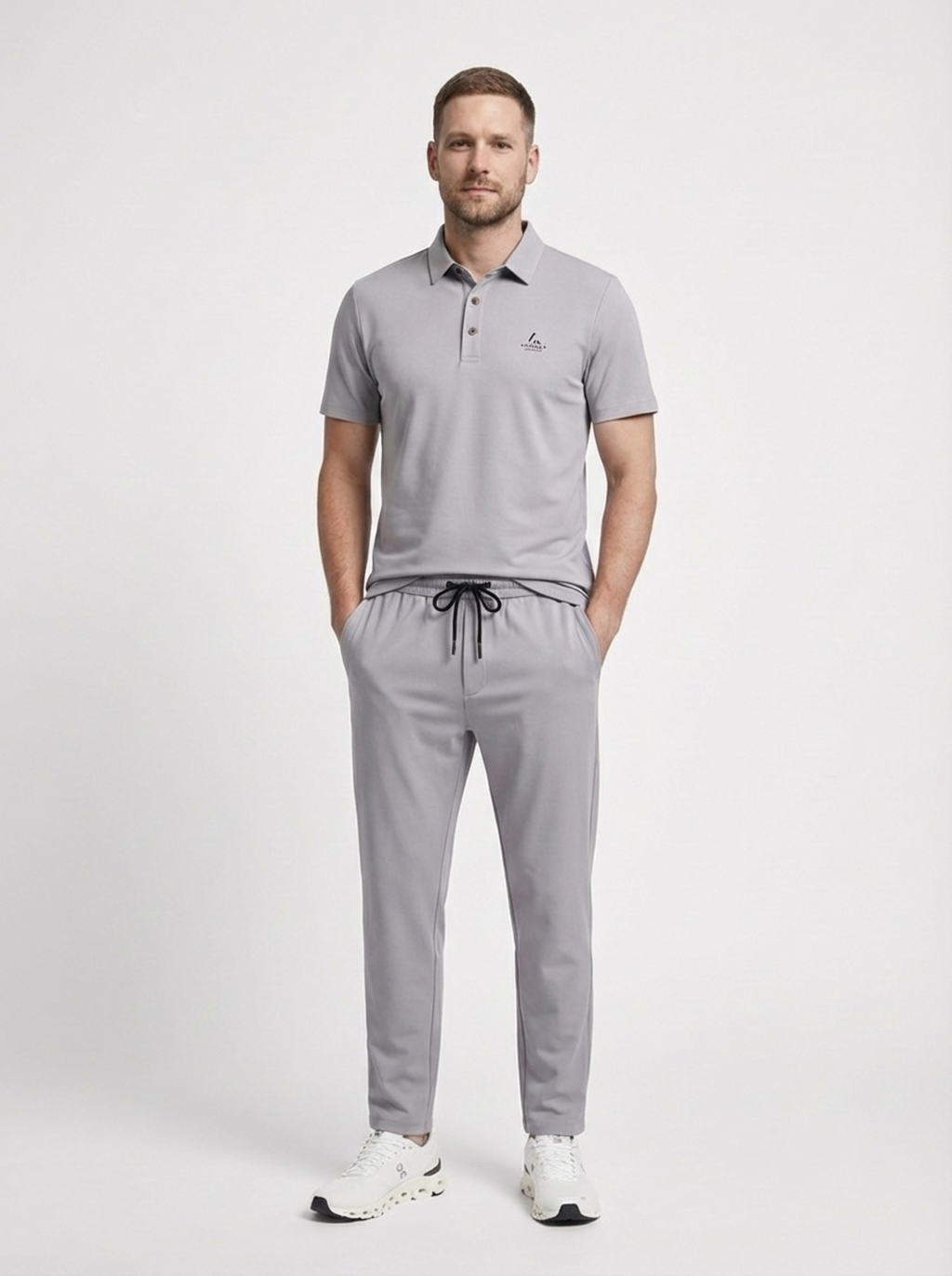 Monreale Button Polo & Pants Set