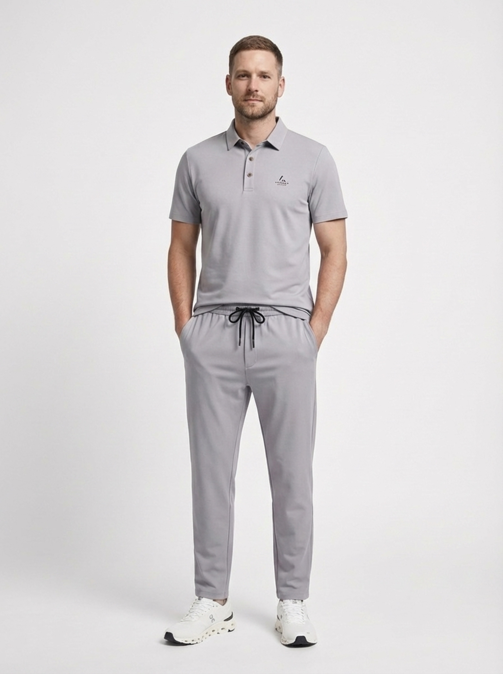 Monreale Button Polo & Pants Set