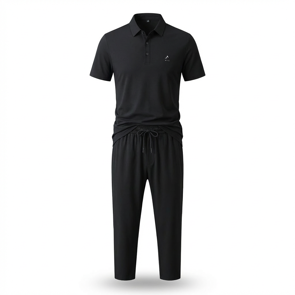 Monreale Button Polo & Pants Set