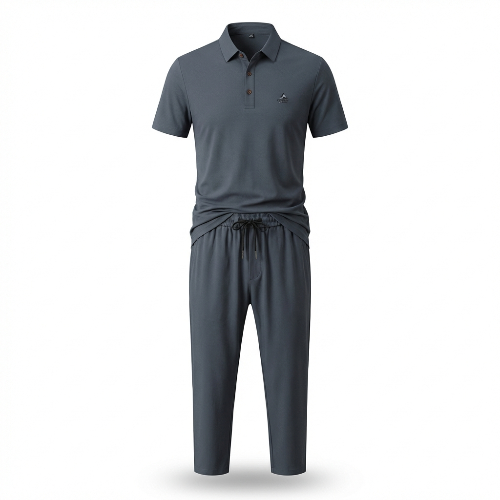 Monreale Button Polo & Pants Set
