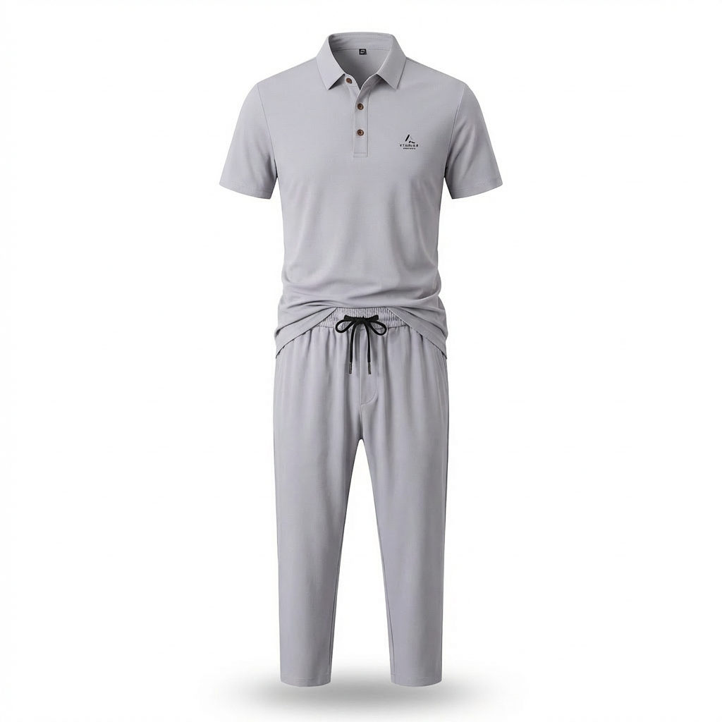 Monreale Button Polo & Pants Set