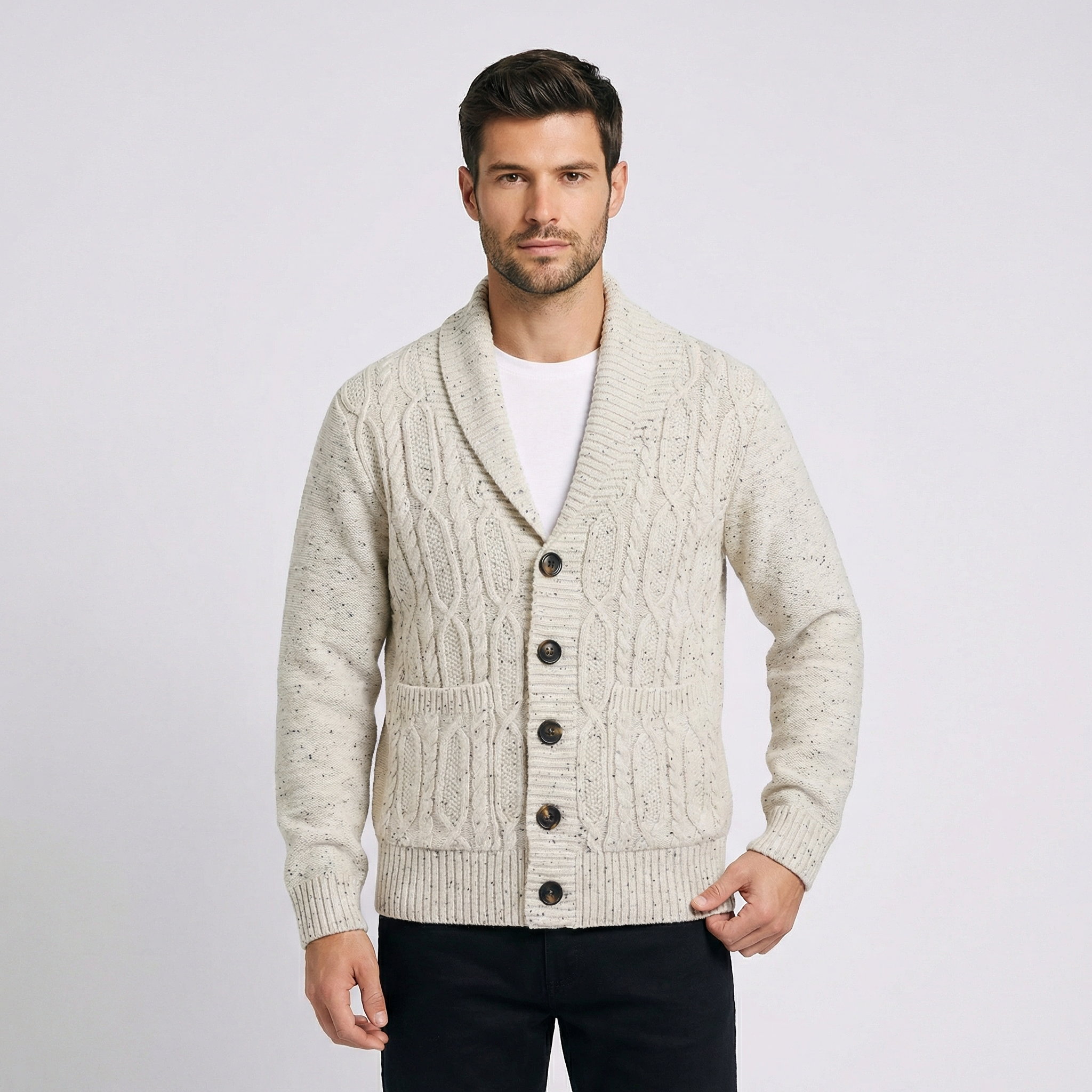 Montecatini Cable Button Cardigan