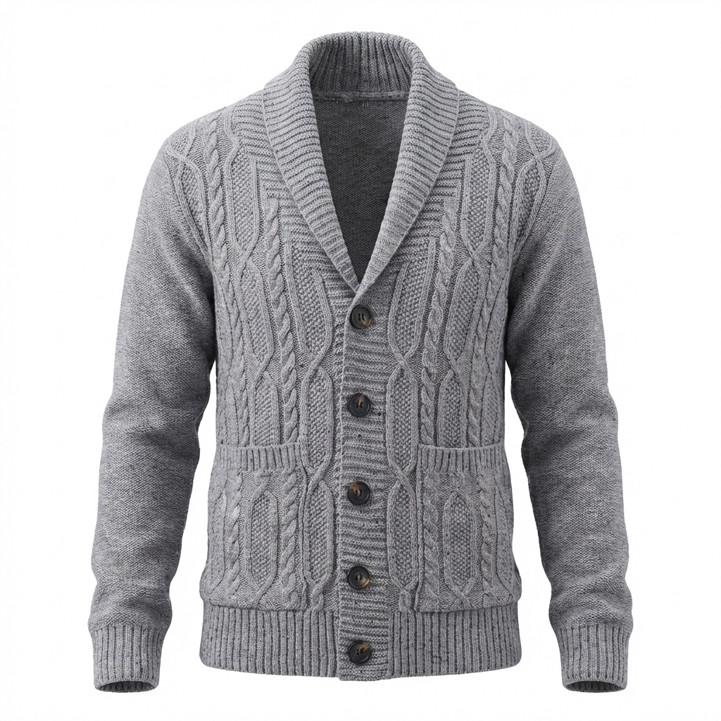 Montecatini Cable Button Cardigan