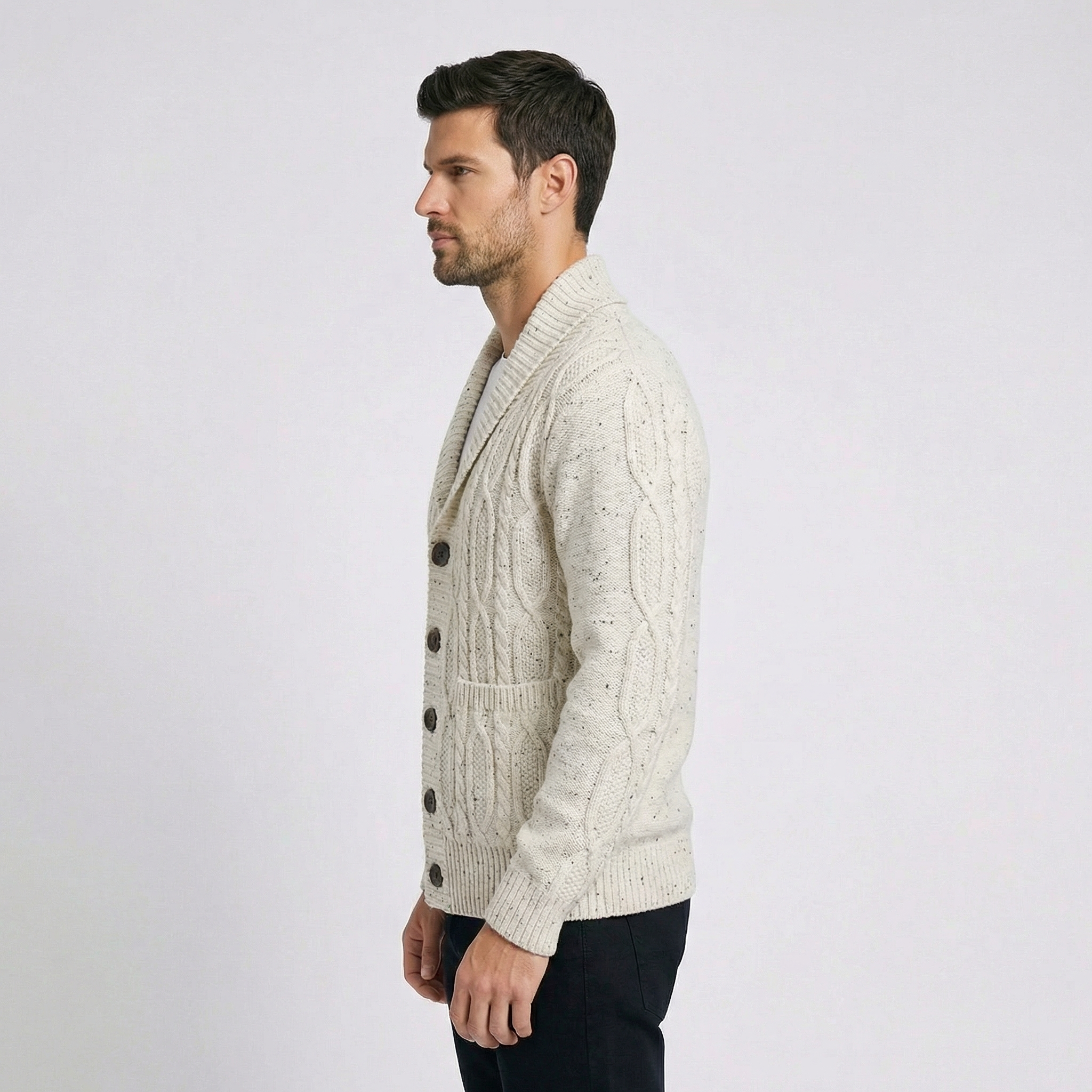 Montecatini Cable Button Cardigan