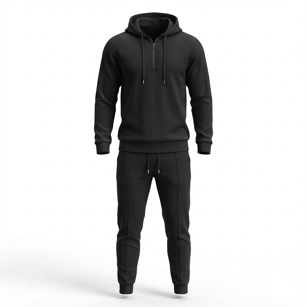 Norvelo Waffle-Knit Hoodie and Pants Set