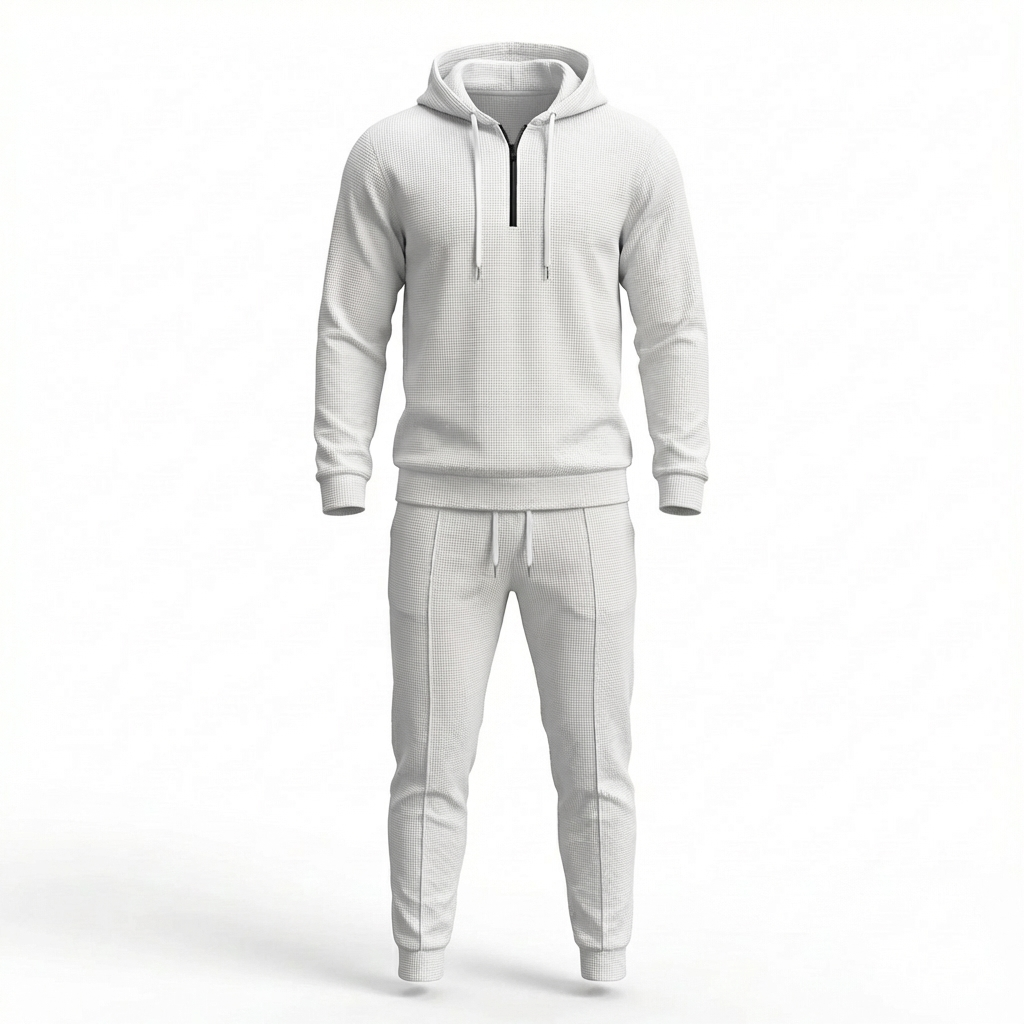 Norvelo Waffle-Knit Hoodie and Pants Set