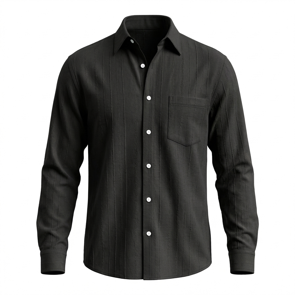 Otranto Minimal Button Up Long Sleeve Shirt