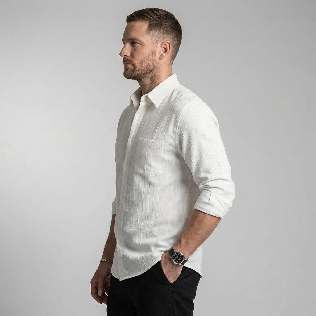 Otranto Minimal Button Up Long Sleeve Shirt