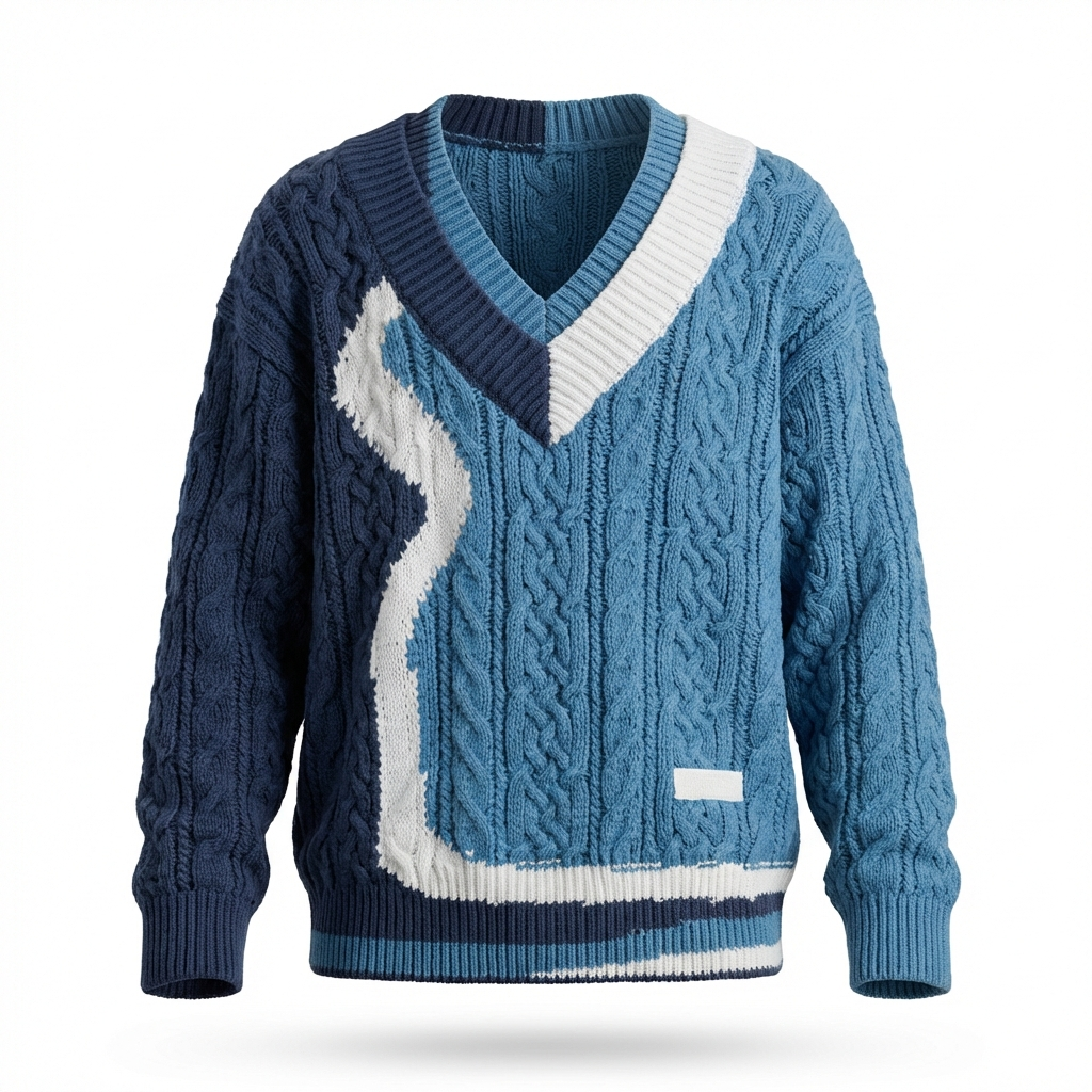 Peretti Cable V-Neck Sweater