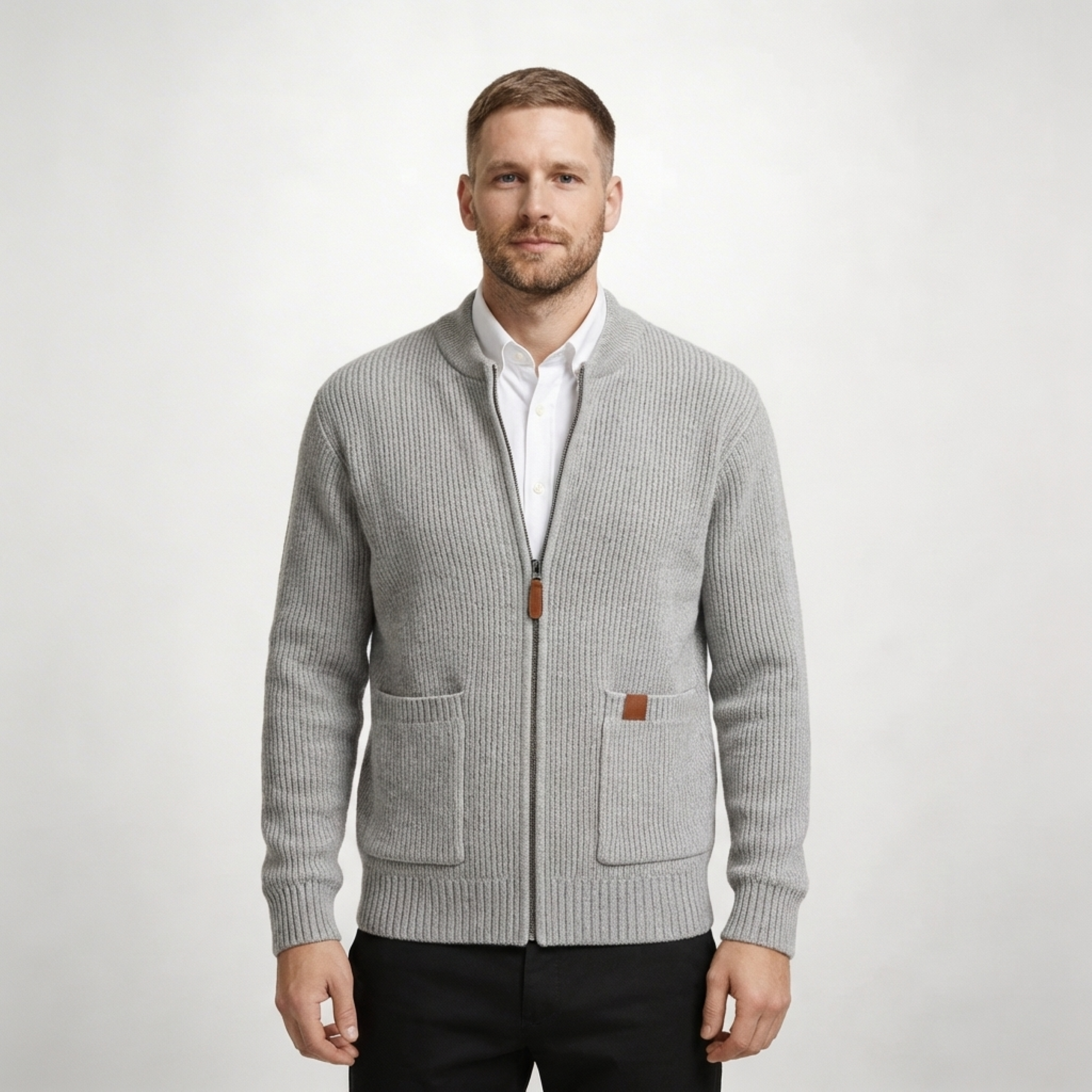 Pesaro Stand Collar Knit Jacket