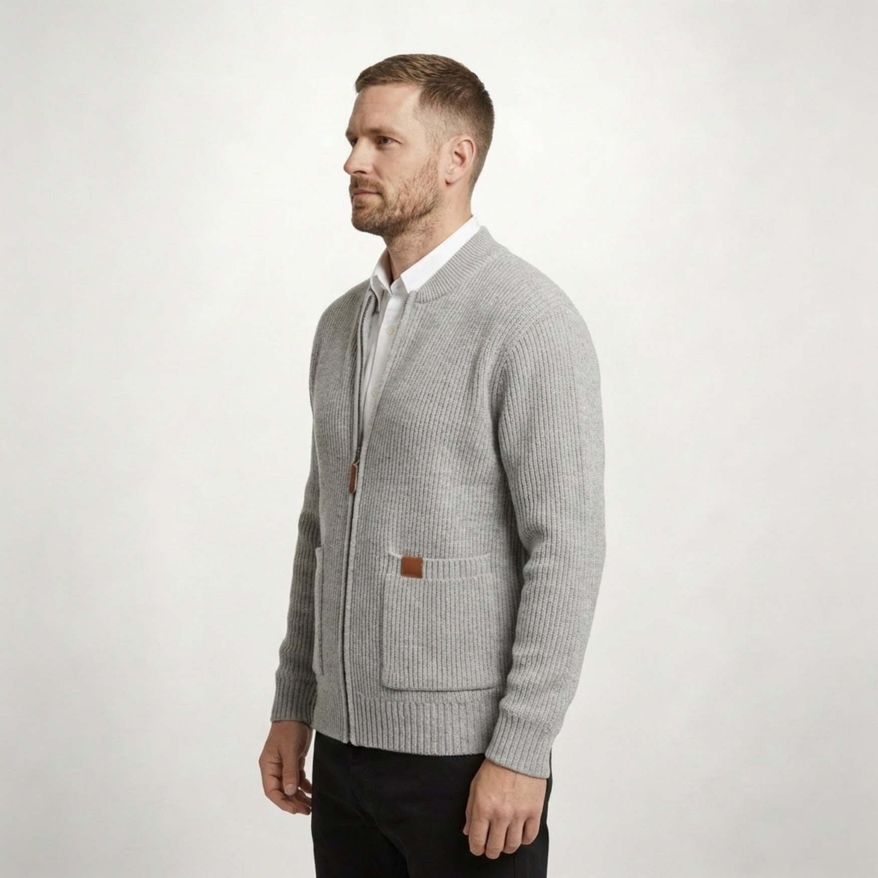 Pesaro Stand Collar Knit Jacket
