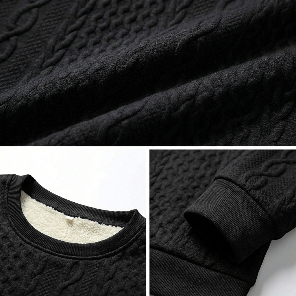 Quintaro Textured Crew Neck Sweater