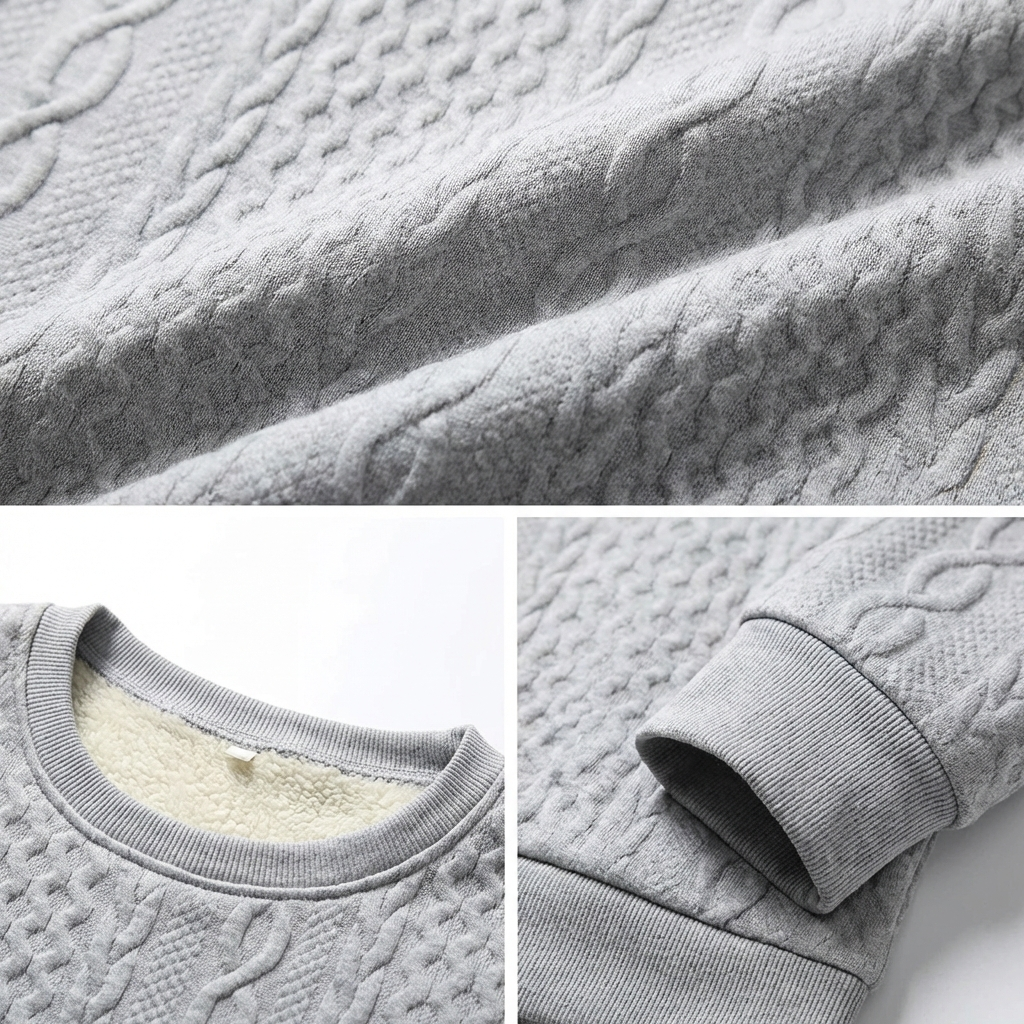 Quintaro Textured Crew Neck Sweater