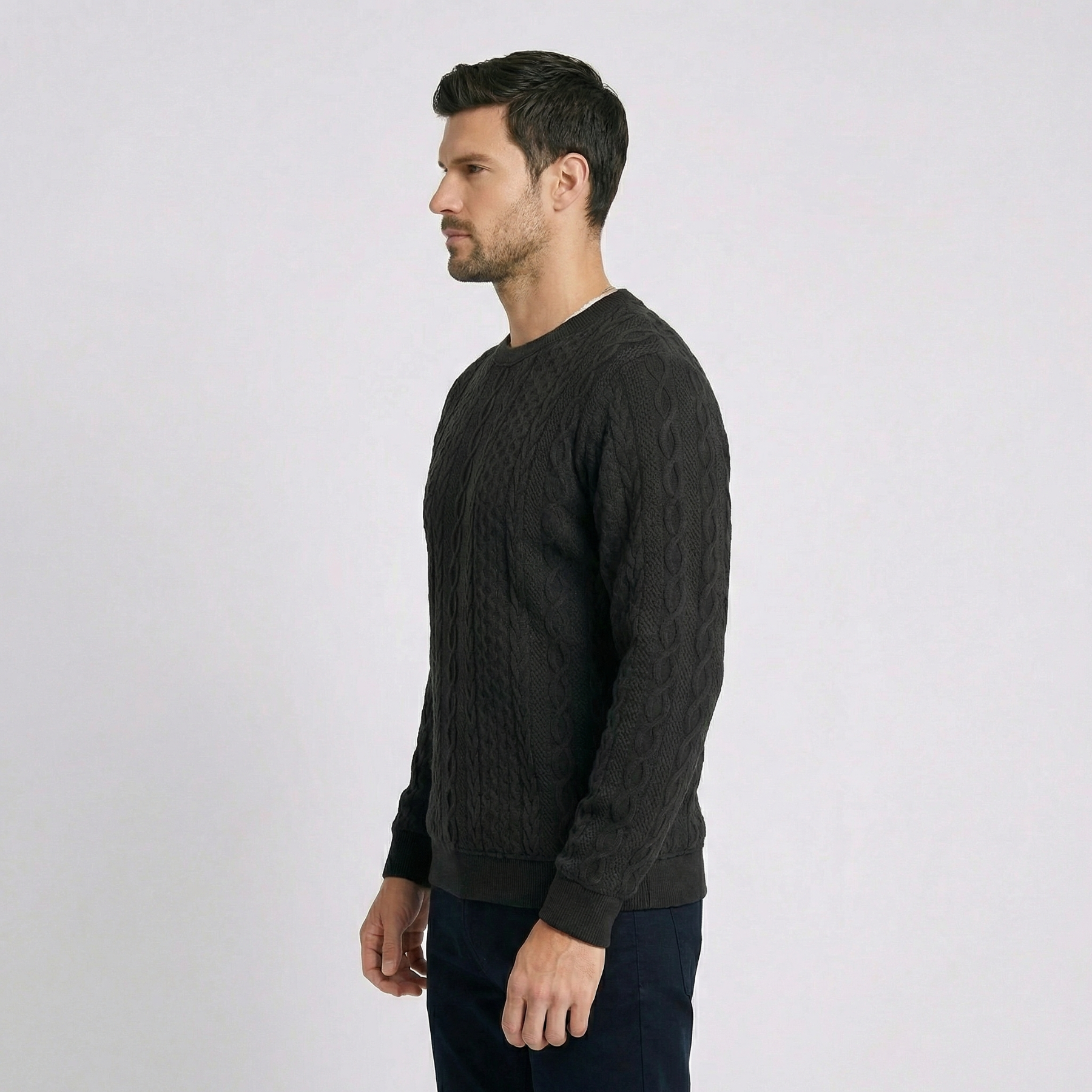 Quintaro Textured Crew Neck Sweater