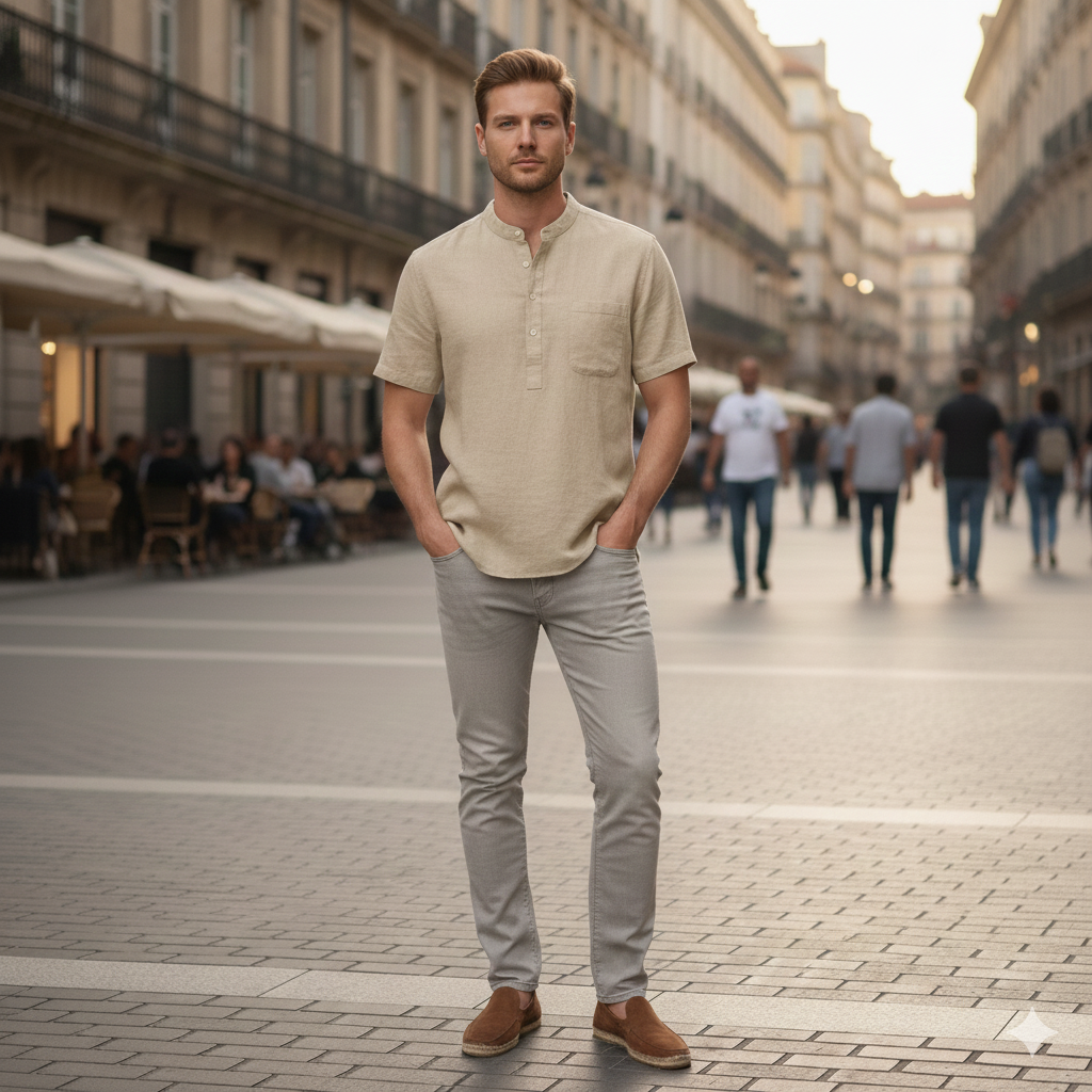 Ravello Linen Henley Shirt