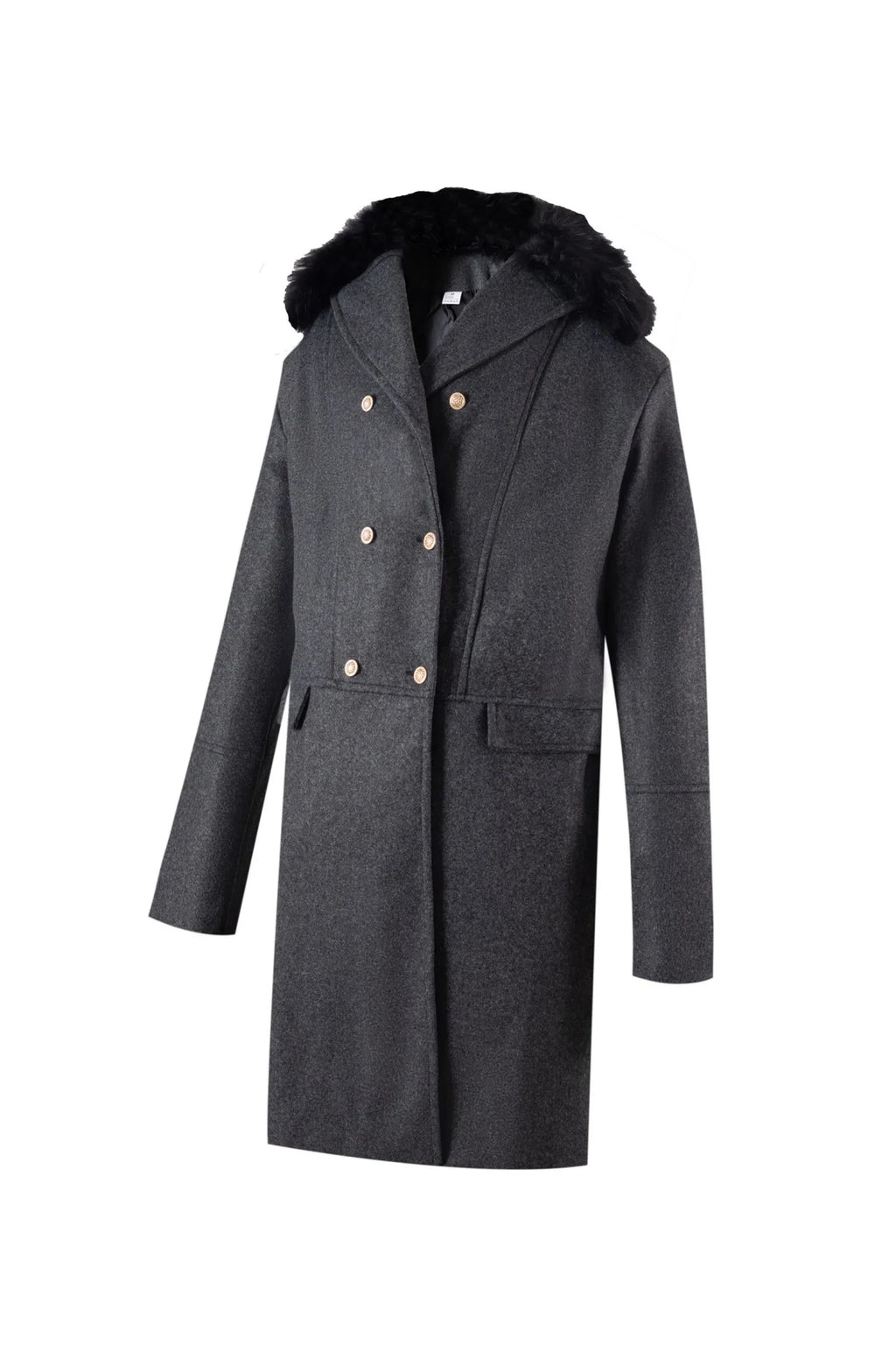 Valbona Fur-Collar Overcoat