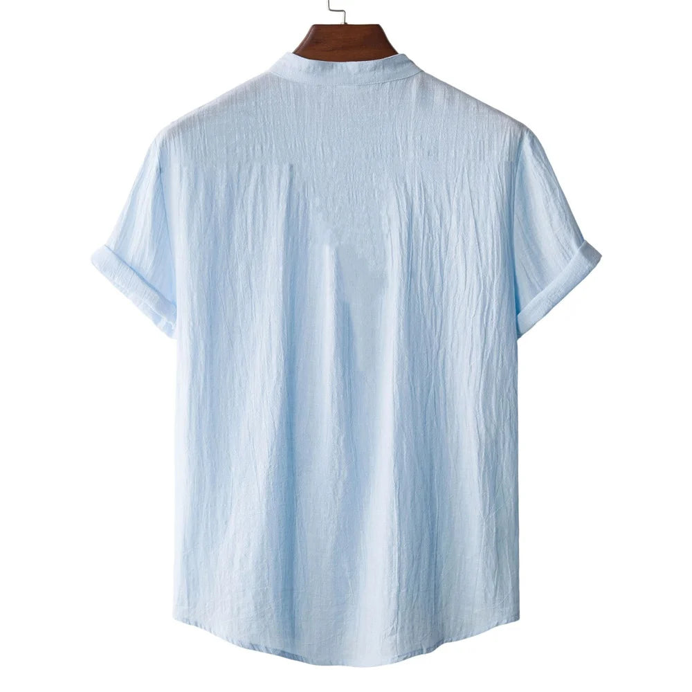 Salvoro Linen Henley Tee