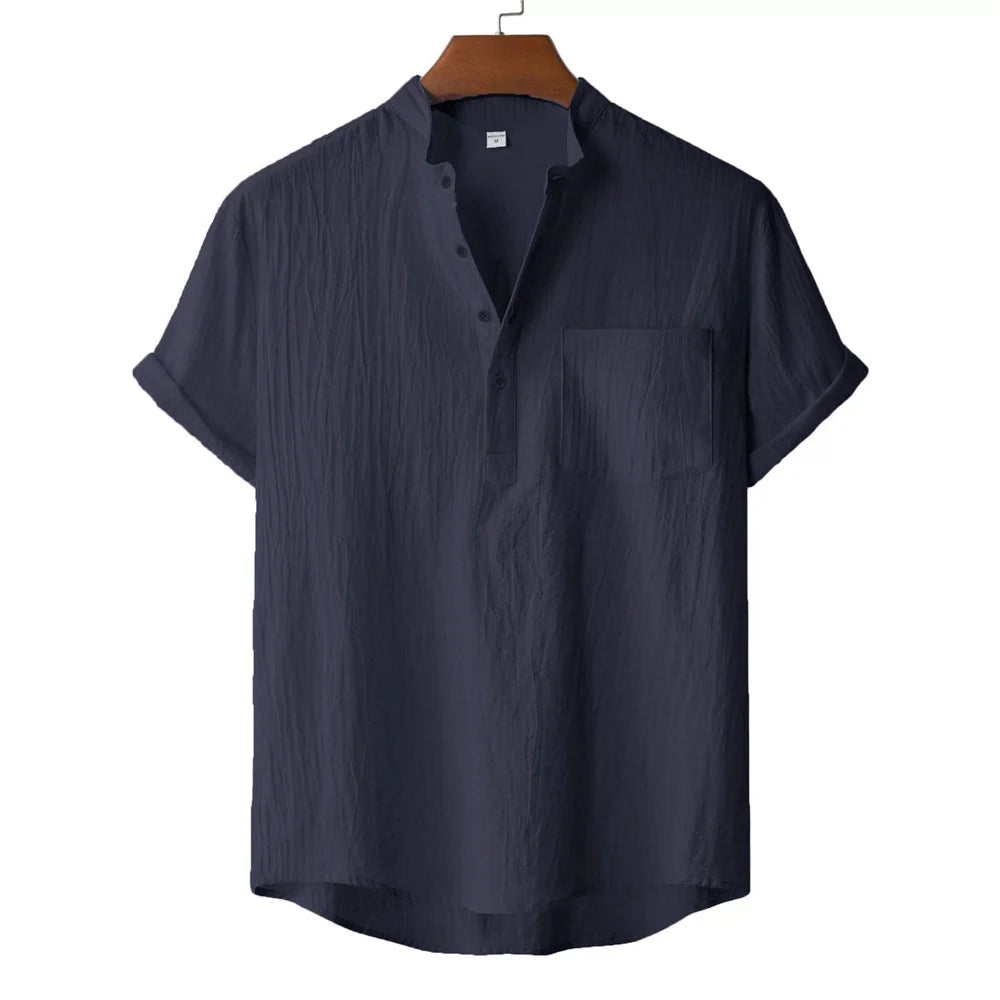 Salvoro Linen Henley Tee