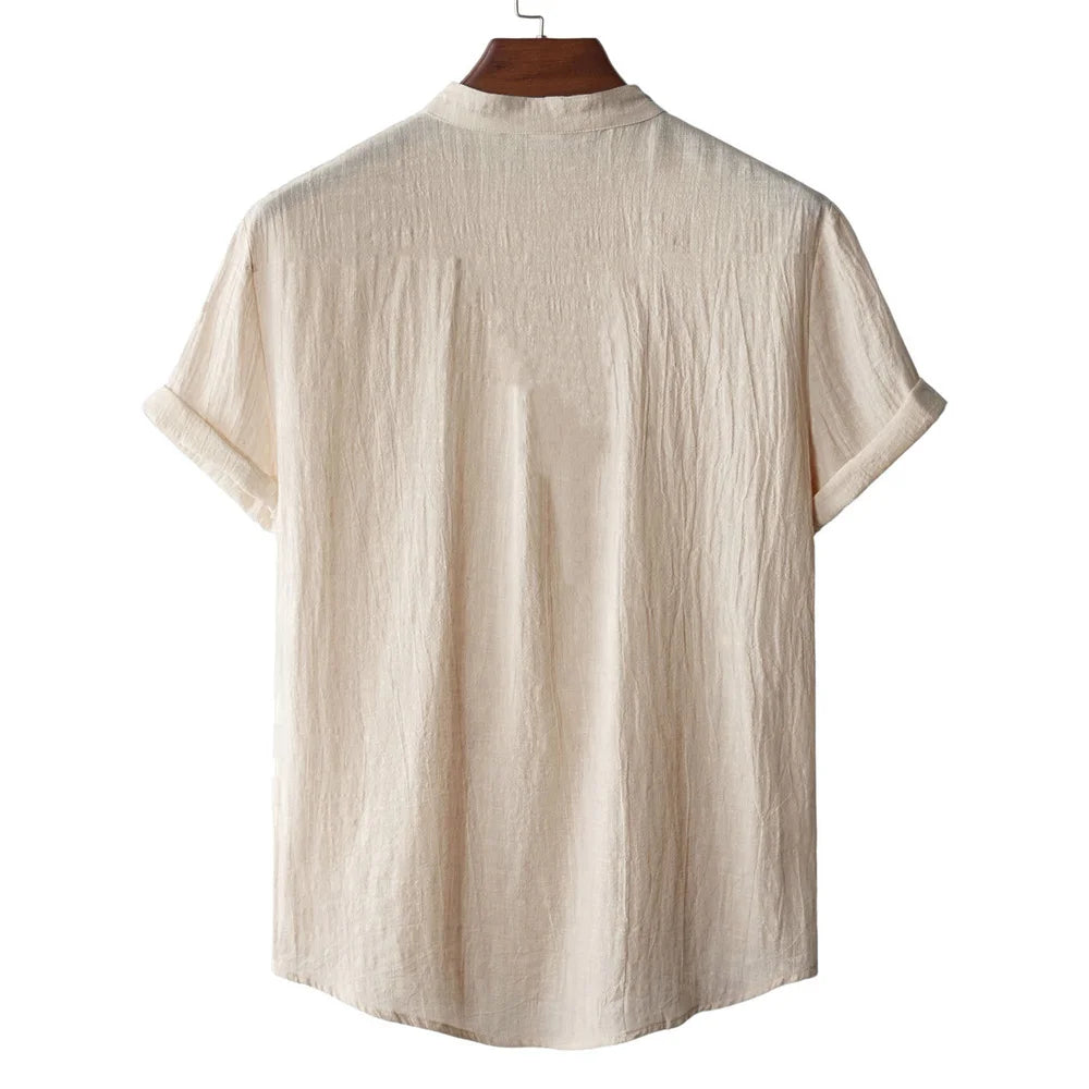 Salvoro Linen Henley Tee