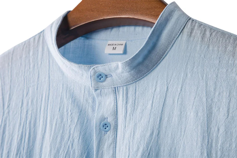 Salvoro Linen Henley Tee