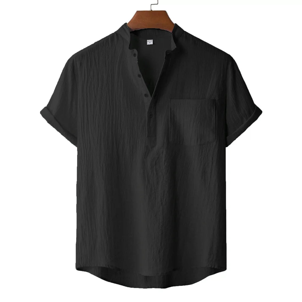 Salvoro Linen Henley Tee