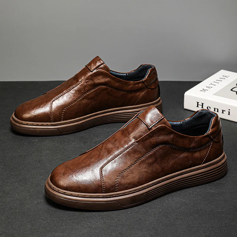 Alba Minimal Leather Slip-On