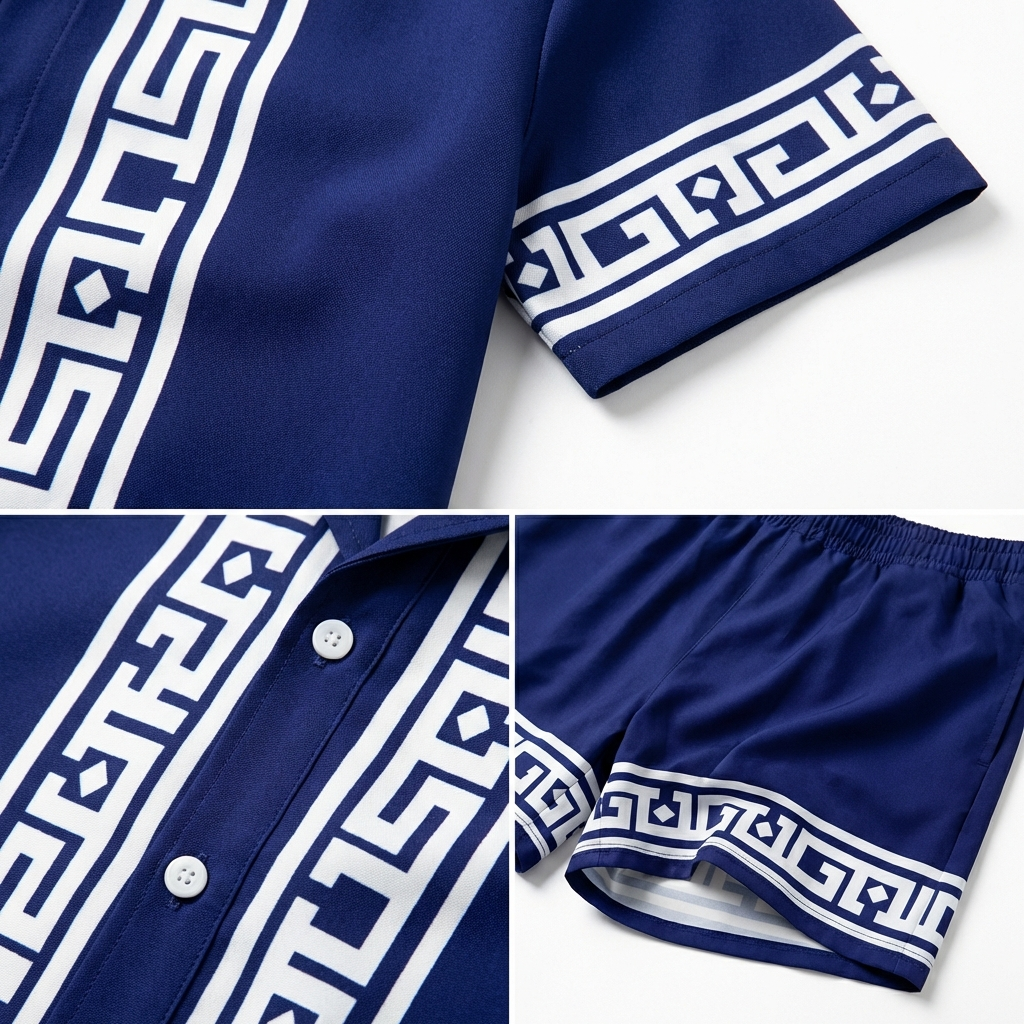 Siracusa Patterned Shirt & Shorts Set
