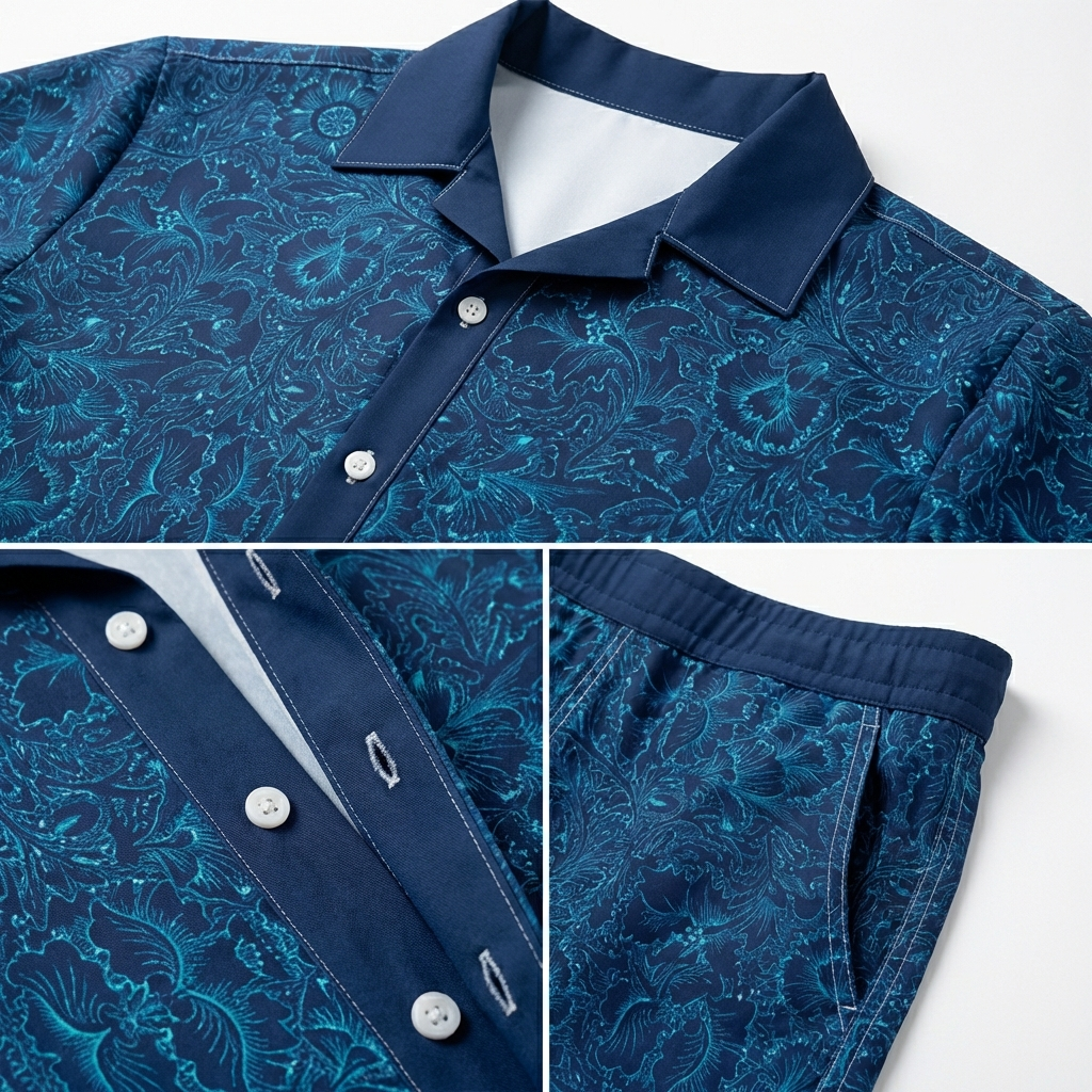 Siracusa Patterned Shirt & Shorts Set
