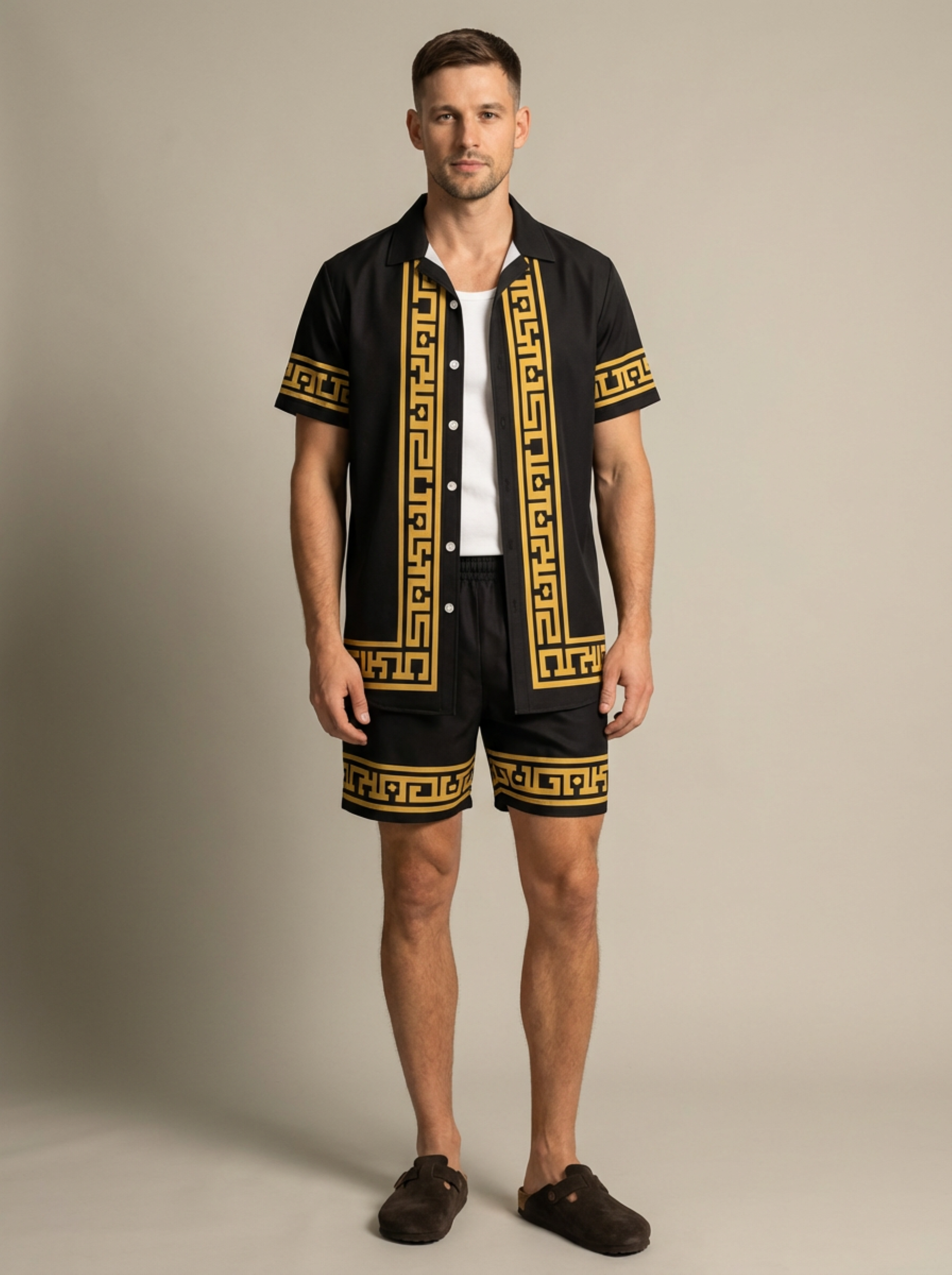 Siracusa Patterned Shirt & Shorts Set