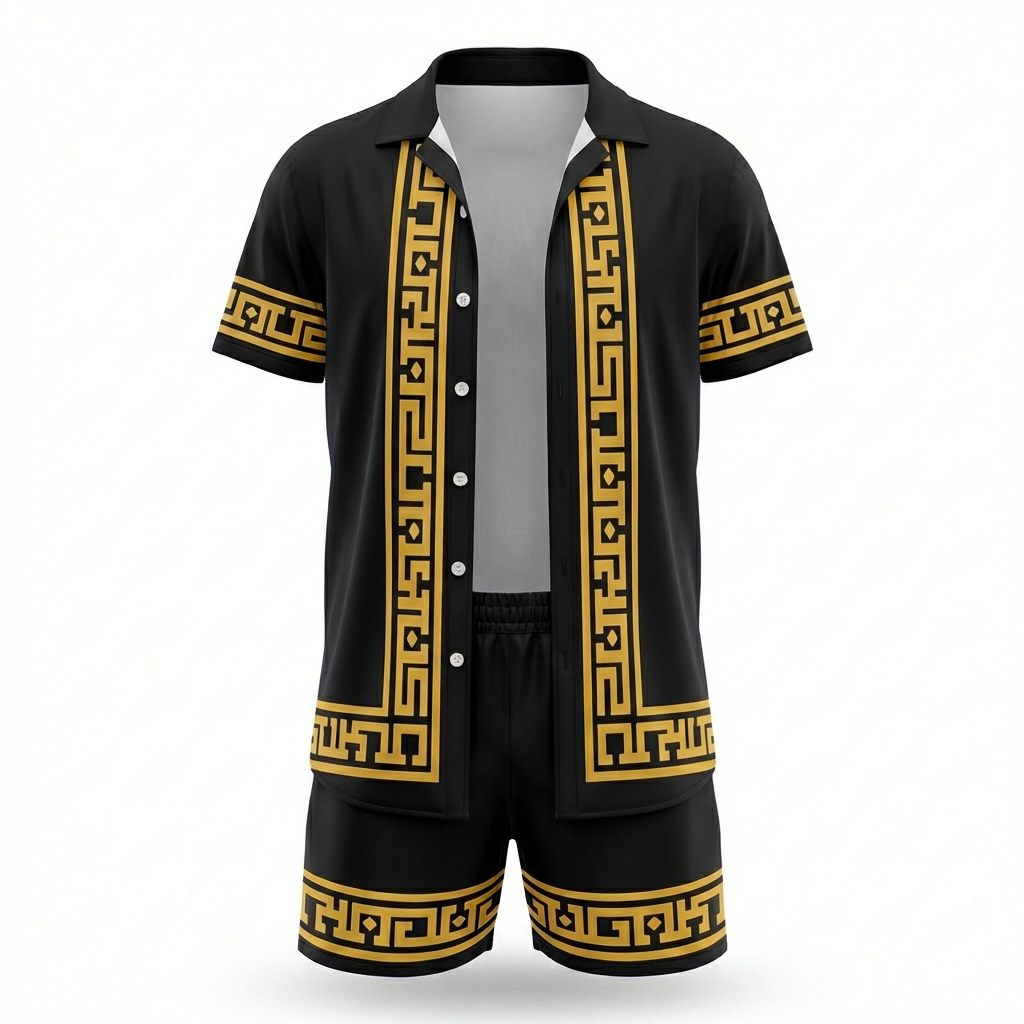 Siracusa Patterned Shirt & Shorts Set