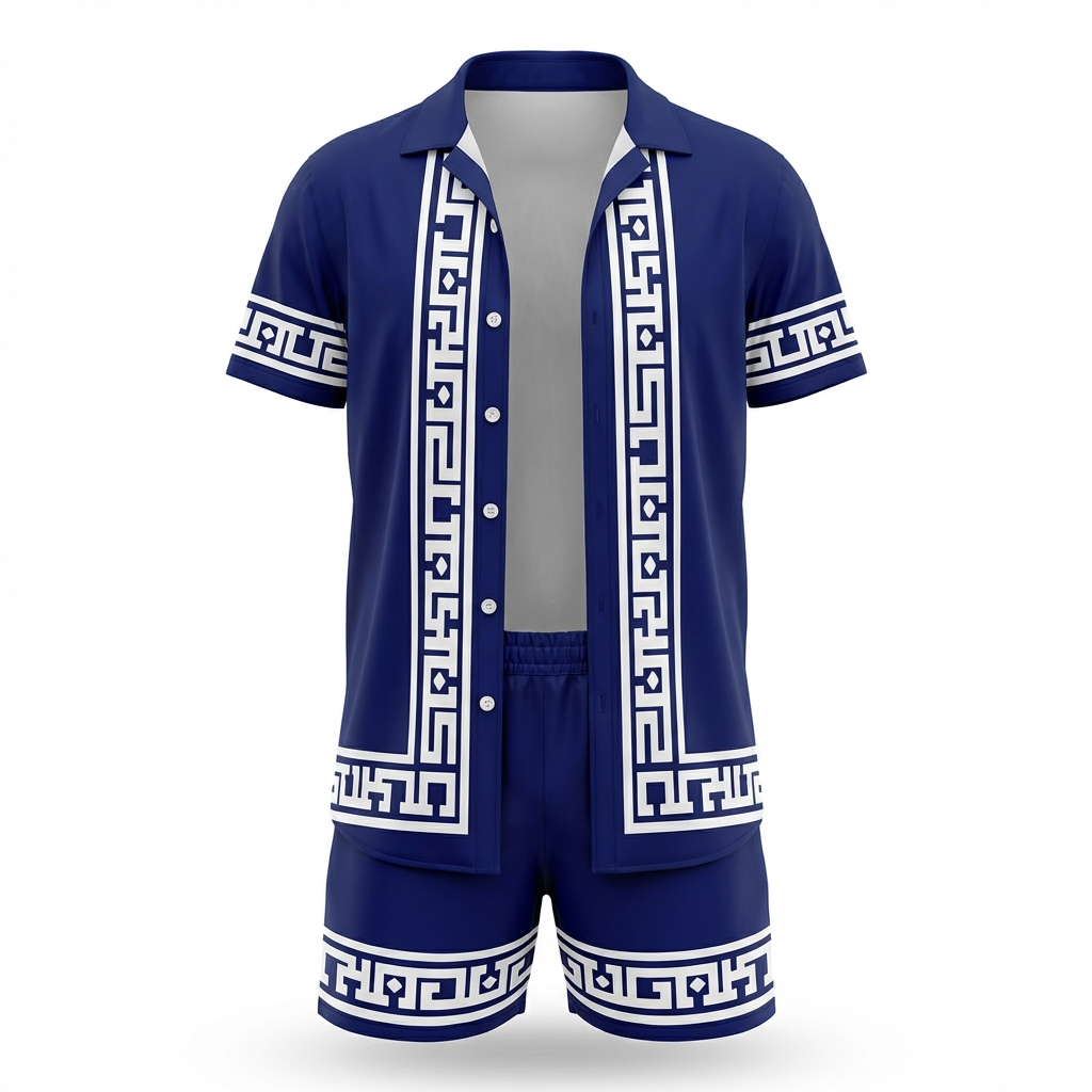 Siracusa Patterned Shirt & Shorts Set