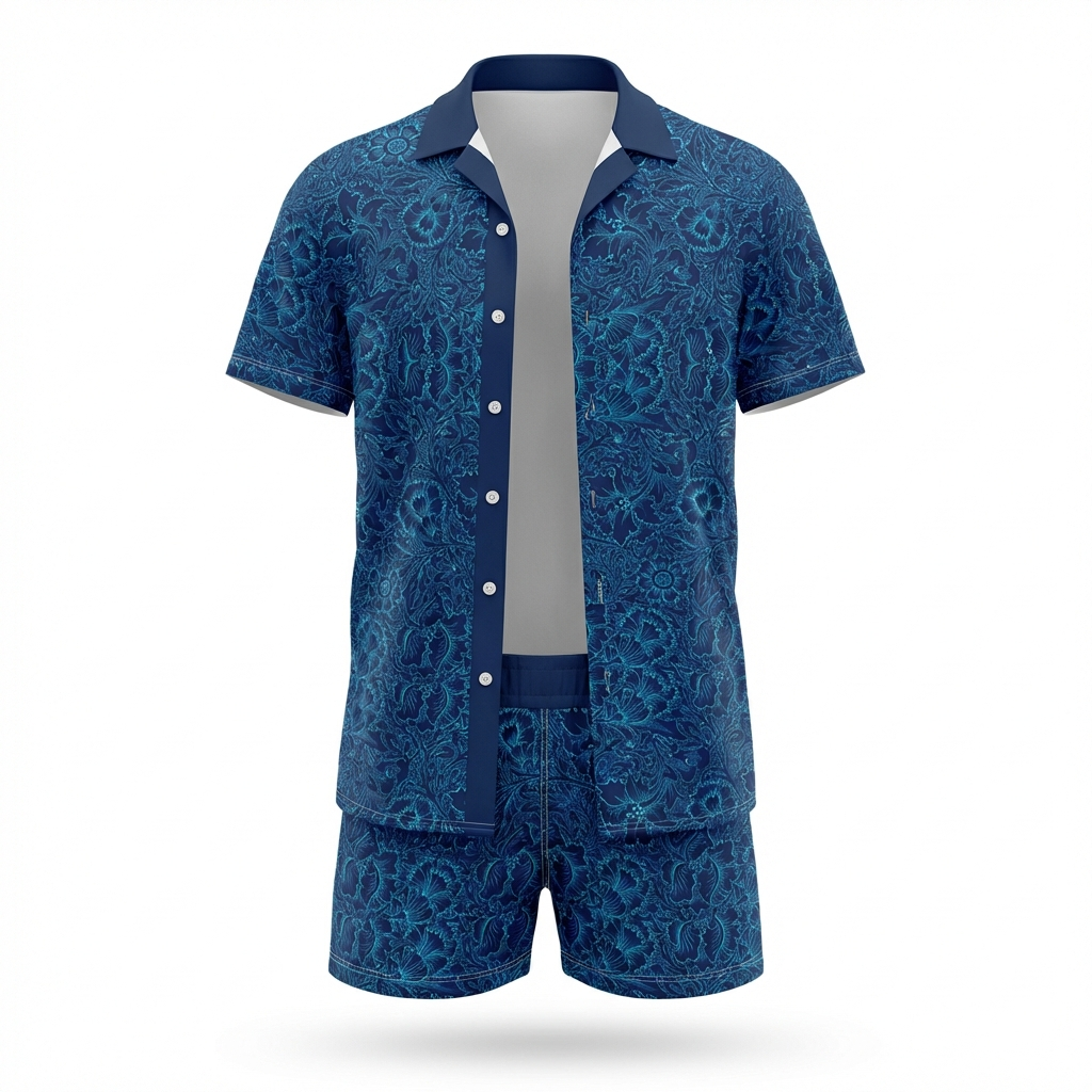 Siracusa Patterned Shirt & Shorts Set