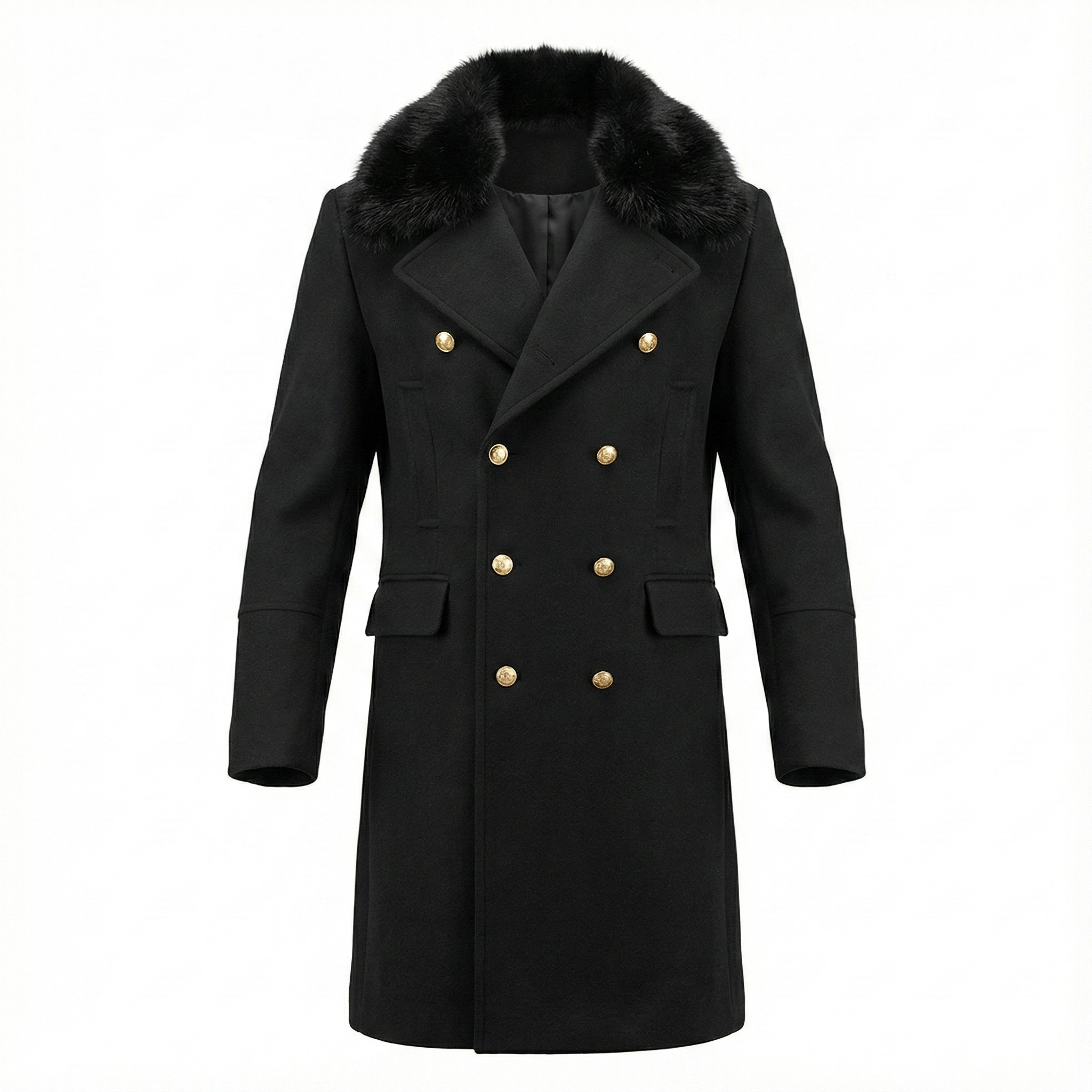 Valbona Fur-Collar Overcoat