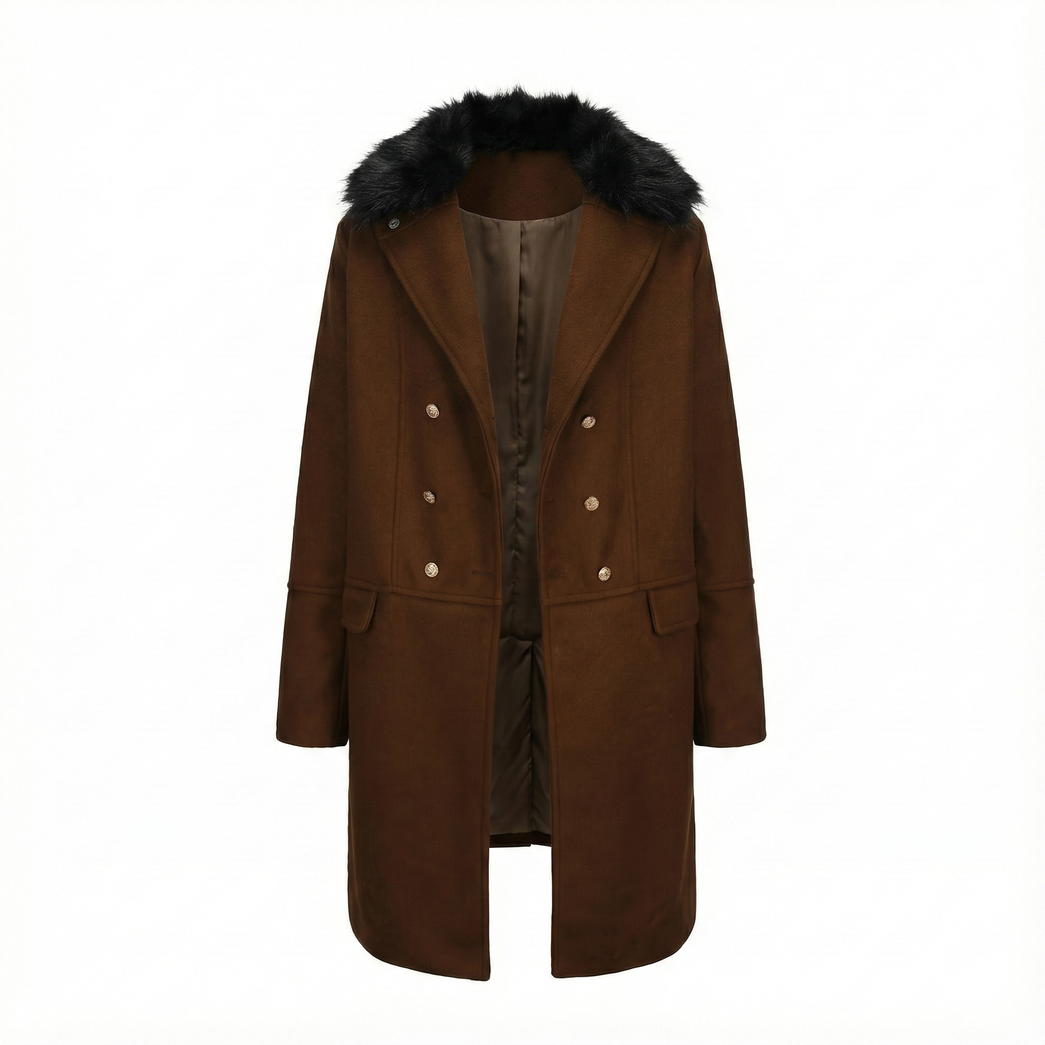 Valbona Fur-Collar Overcoat