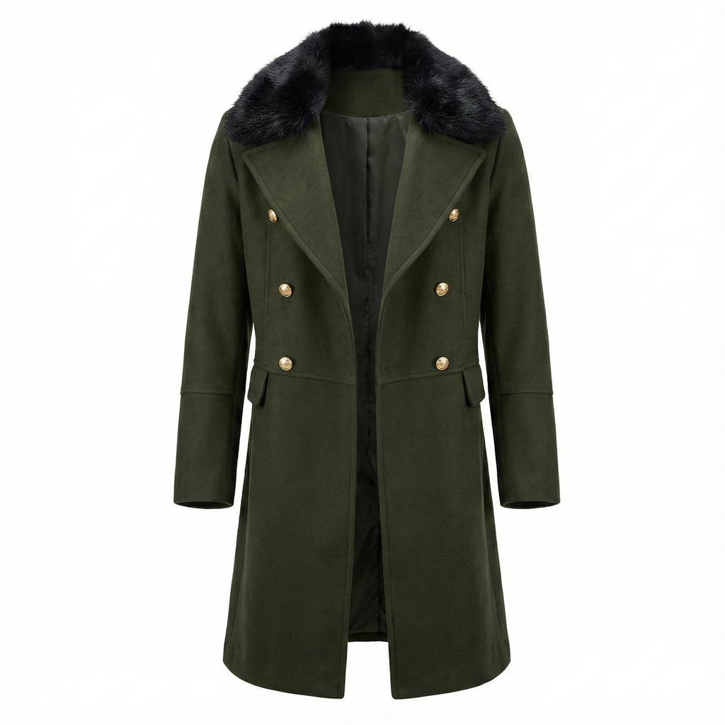 Valbona Fur-Collar Overcoat