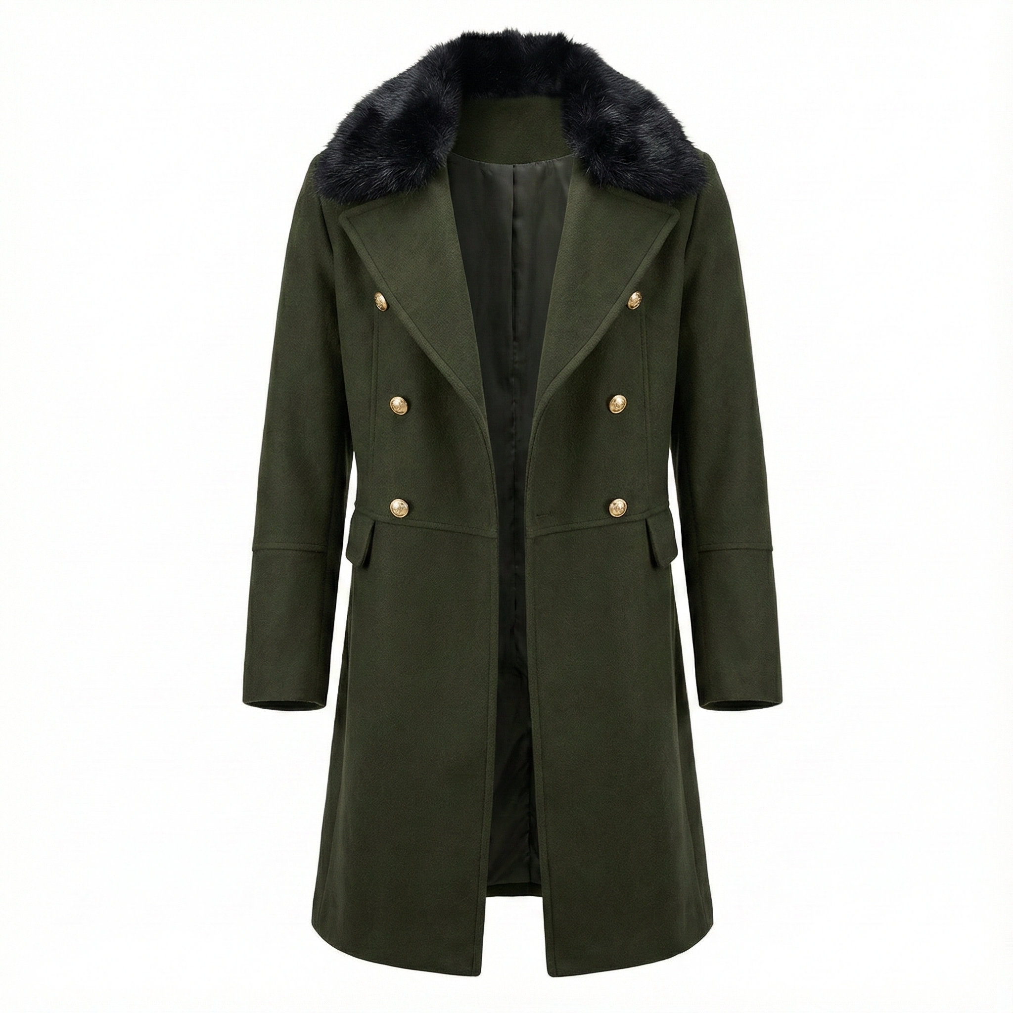 Valbona Fur-Collar Overcoat