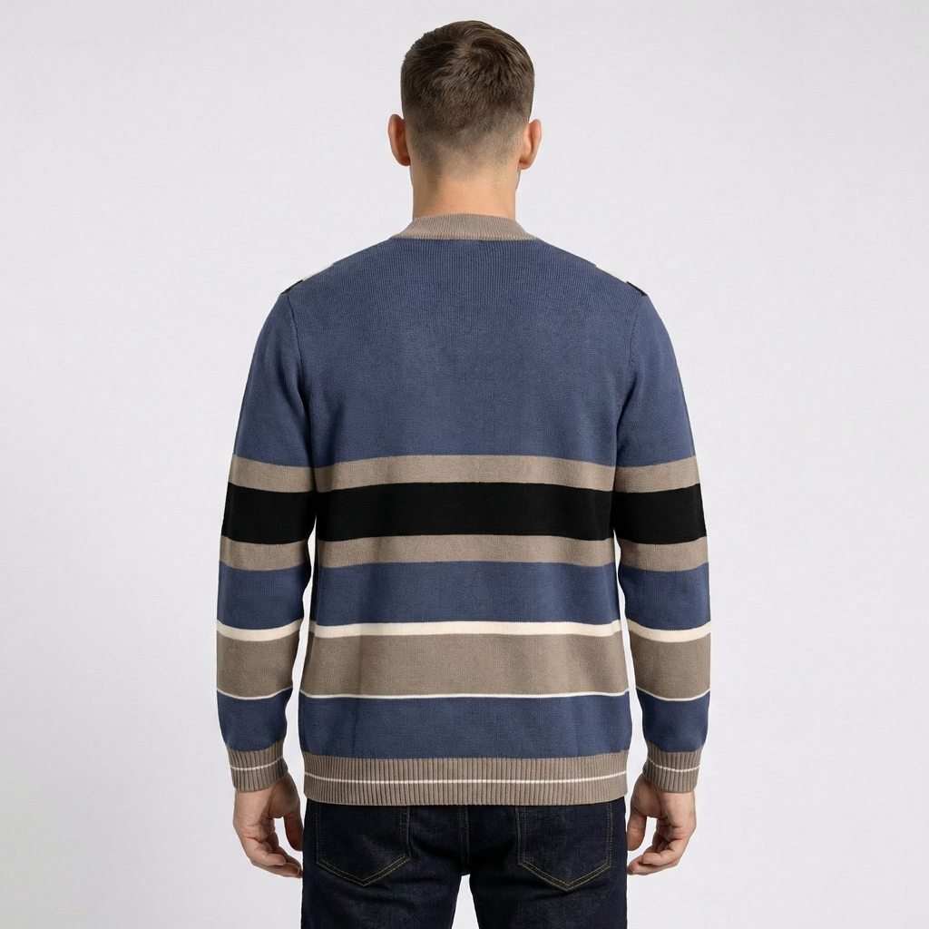 Vercelli Striped Easy Wear Knit Cardigan